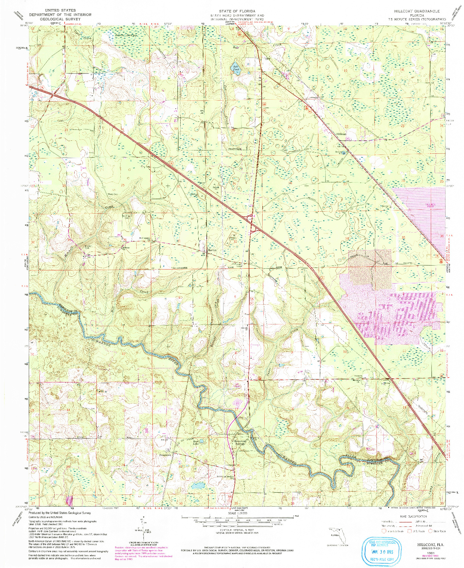 USGS 1:24000-SCALE QUADRANGLE FOR HILLCOAT, FL 1961