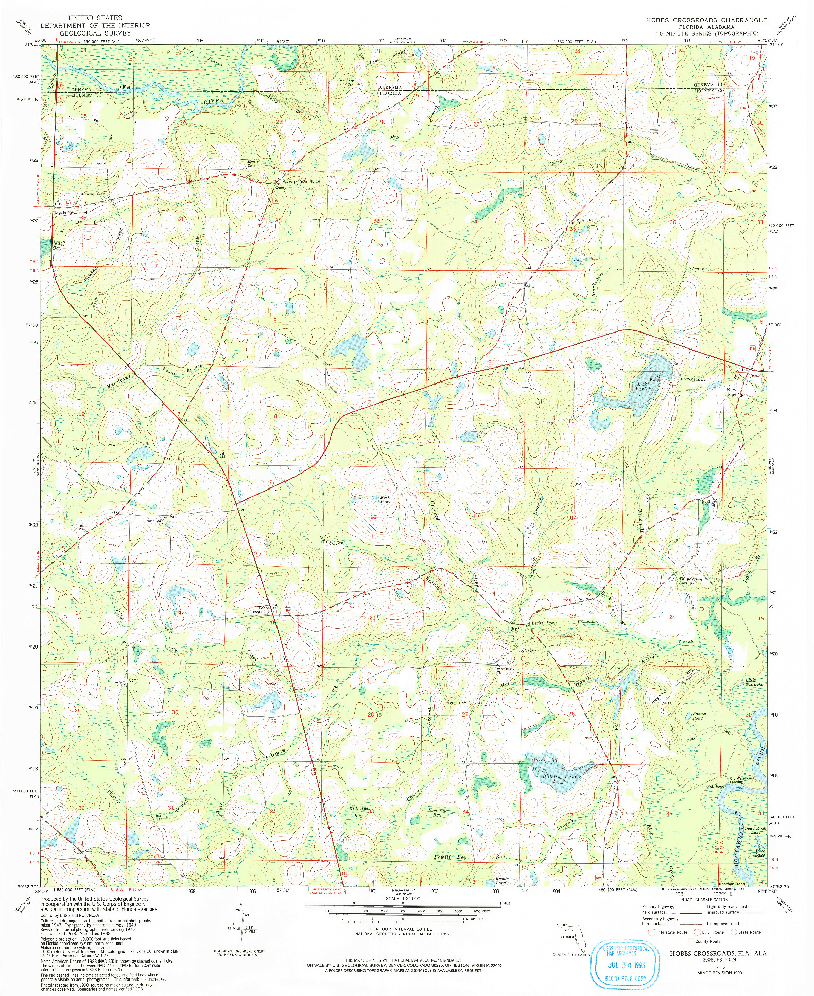 USGS 1:24000-SCALE QUADRANGLE FOR HOBBS CROSSROADS, FL 1982