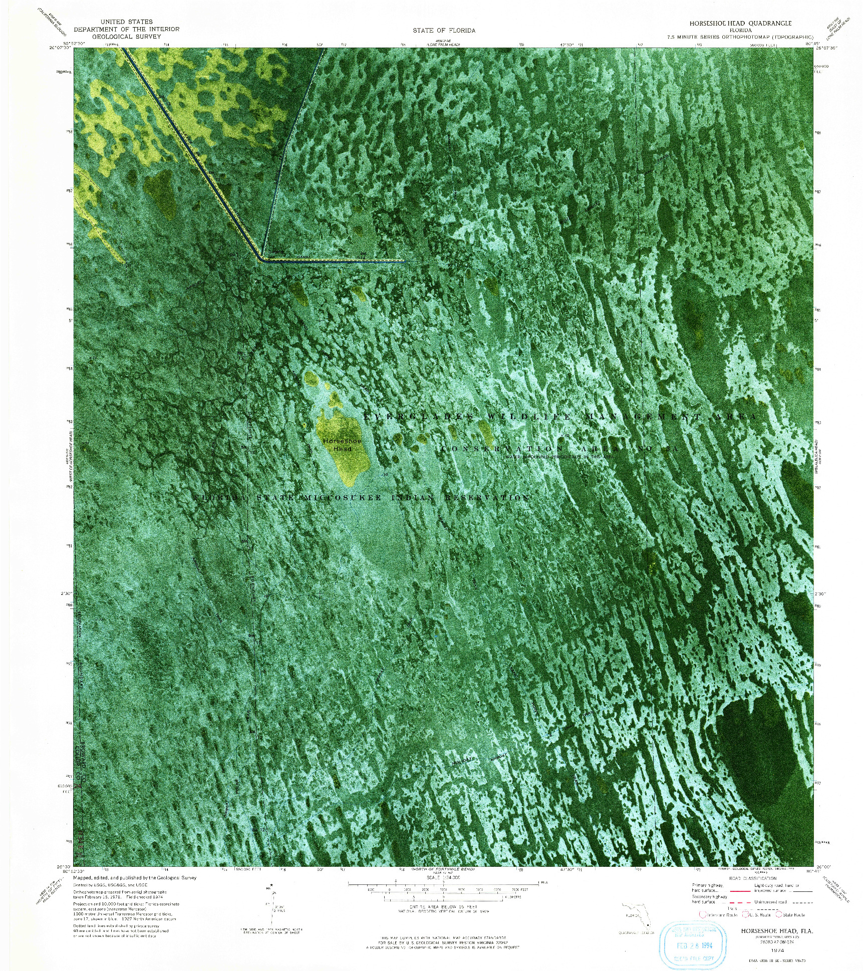 USGS 1:24000-SCALE QUADRANGLE FOR HORSESHOE HEAD, FL 1974