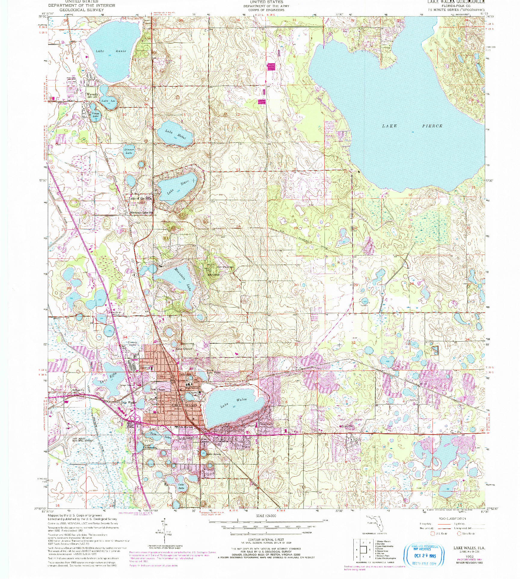 USGS 1:24000-SCALE QUADRANGLE FOR LAKE WALES, FL 1952