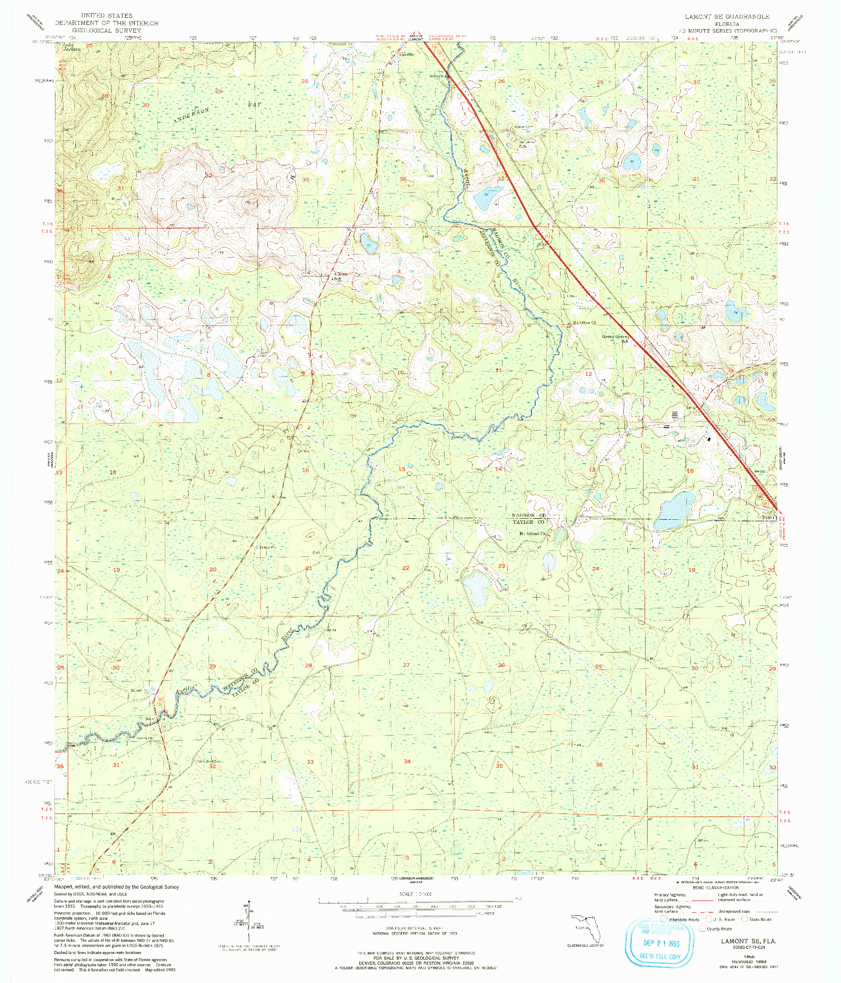 USGS 1:24000-SCALE QUADRANGLE FOR LAMONT SE, FL 1955