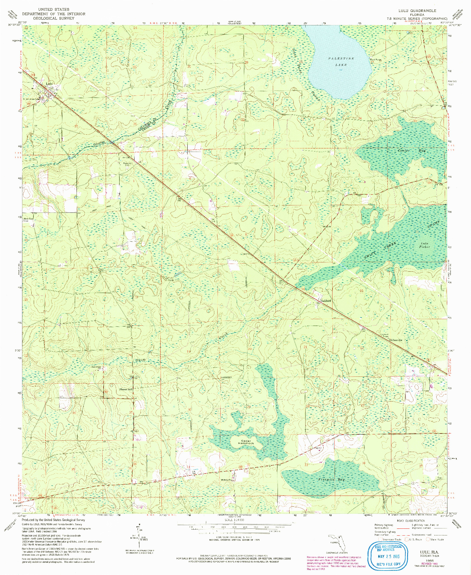 USGS 1:24000-SCALE QUADRANGLE FOR LULU, FL 1966