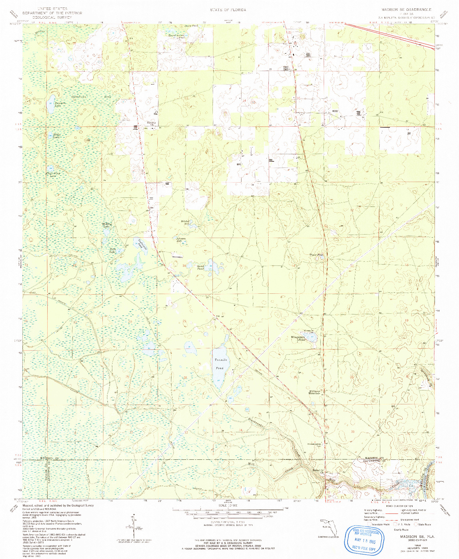 USGS 1:24000-SCALE QUADRANGLE FOR MADISON SE, FL 1958