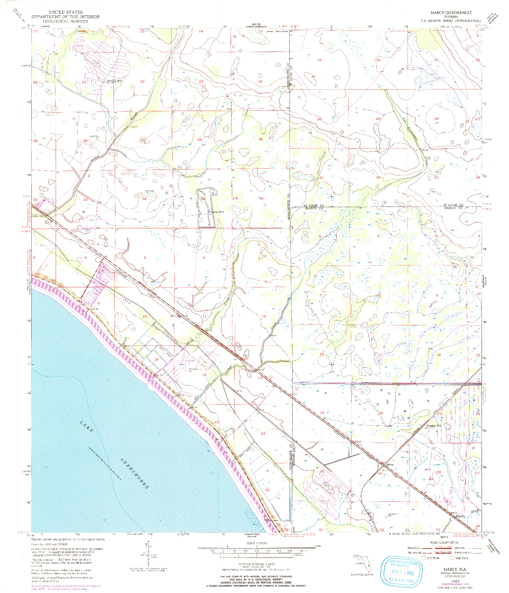 USGS 1:24000-SCALE QUADRANGLE FOR MARCY, FL 1953