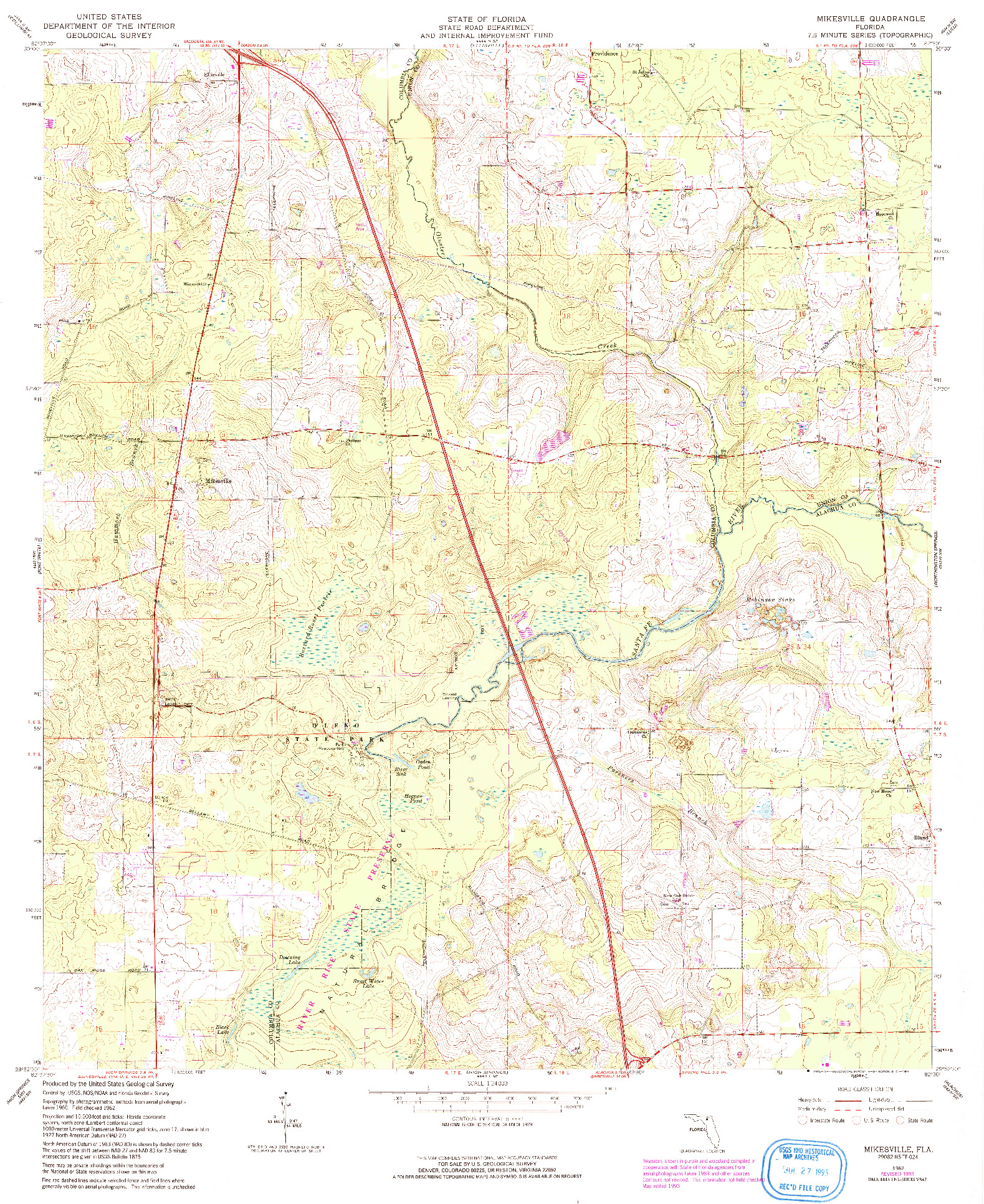 USGS 1:24000-SCALE QUADRANGLE FOR MIKESVILLE, FL 1962