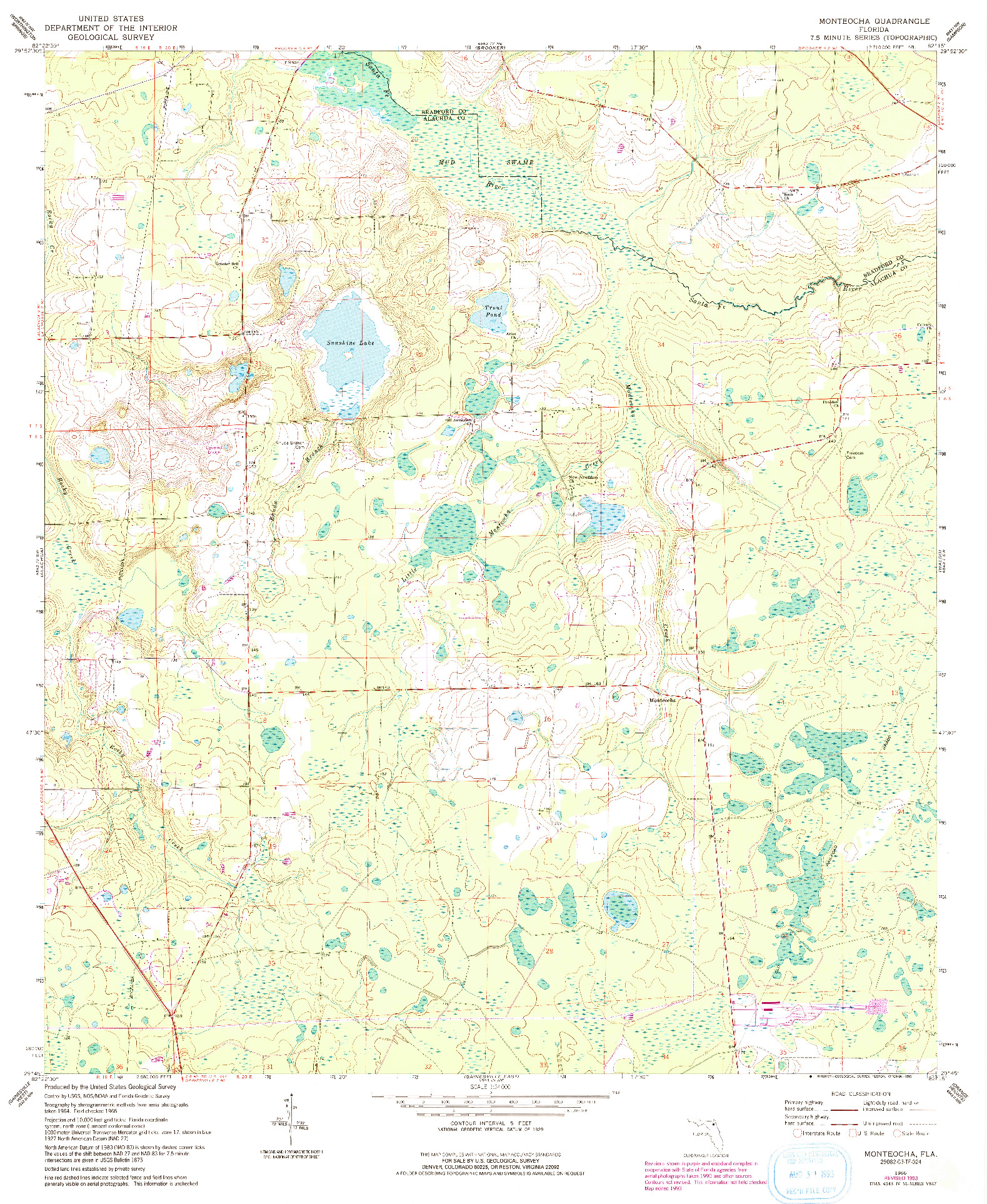 USGS 1:24000-SCALE QUADRANGLE FOR MONTEOCHA, FL 1966