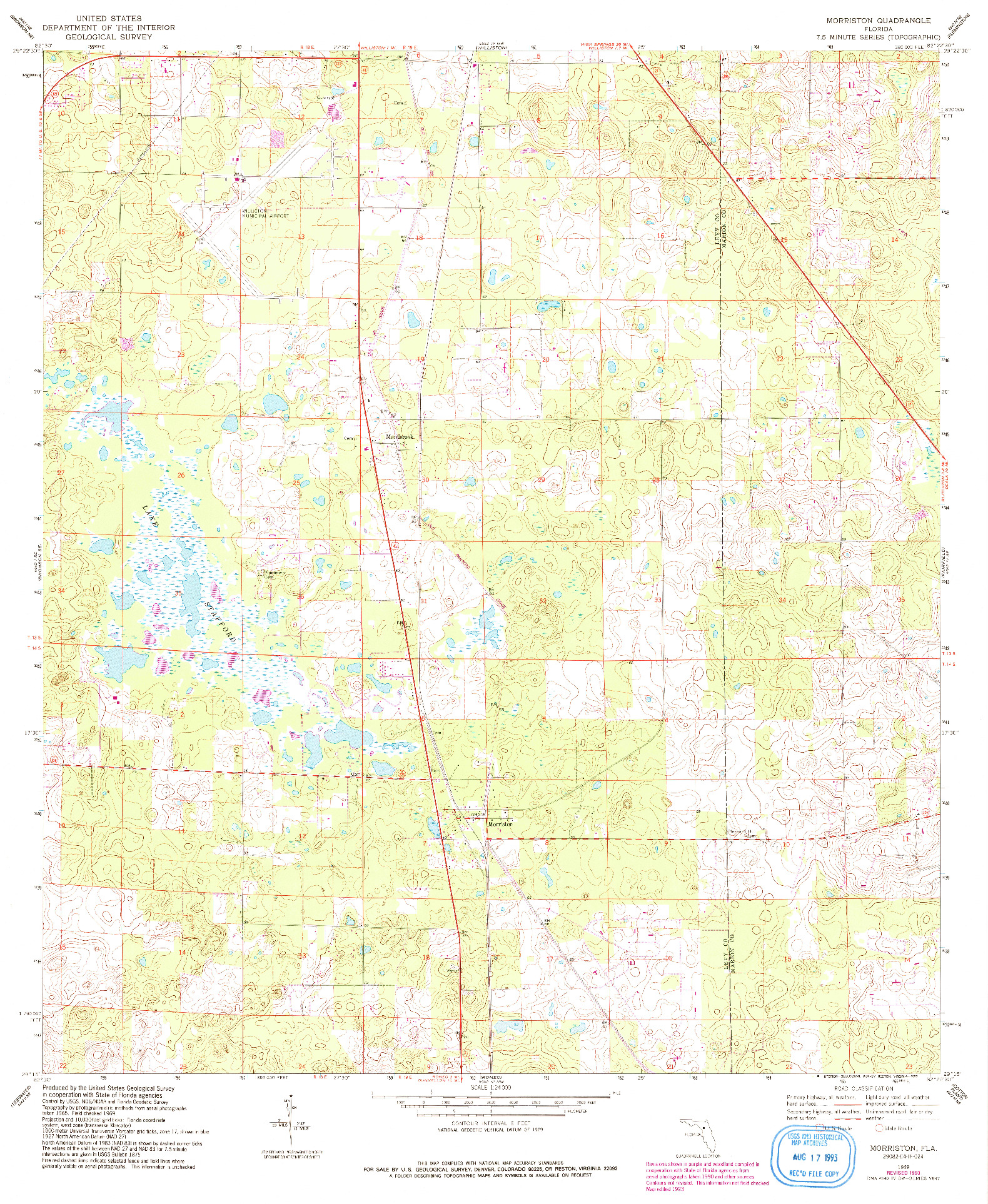 USGS 1:24000-SCALE QUADRANGLE FOR MORRISTON, FL 1969