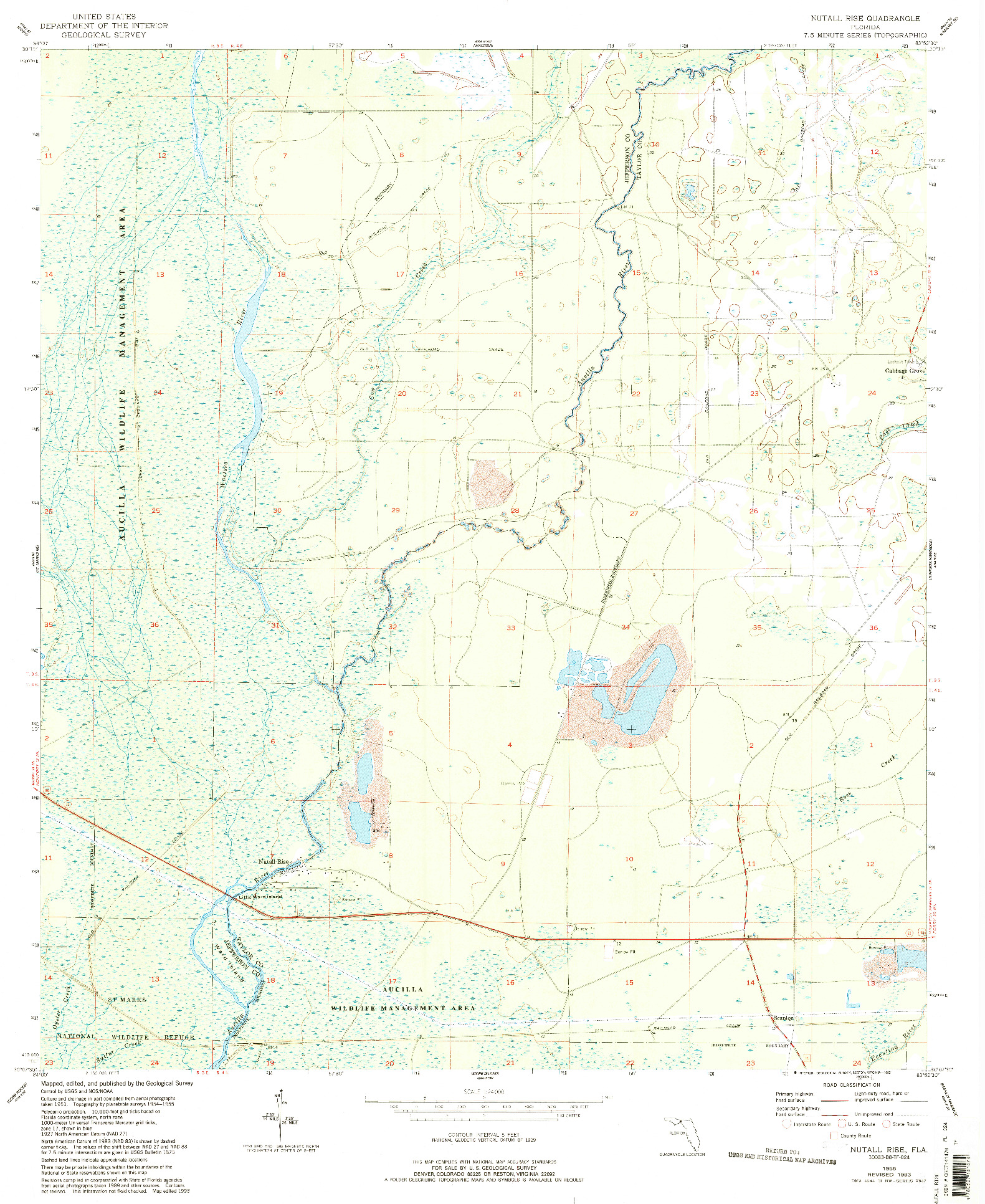 USGS 1:24000-SCALE QUADRANGLE FOR NUTALL RISE, FL 1955