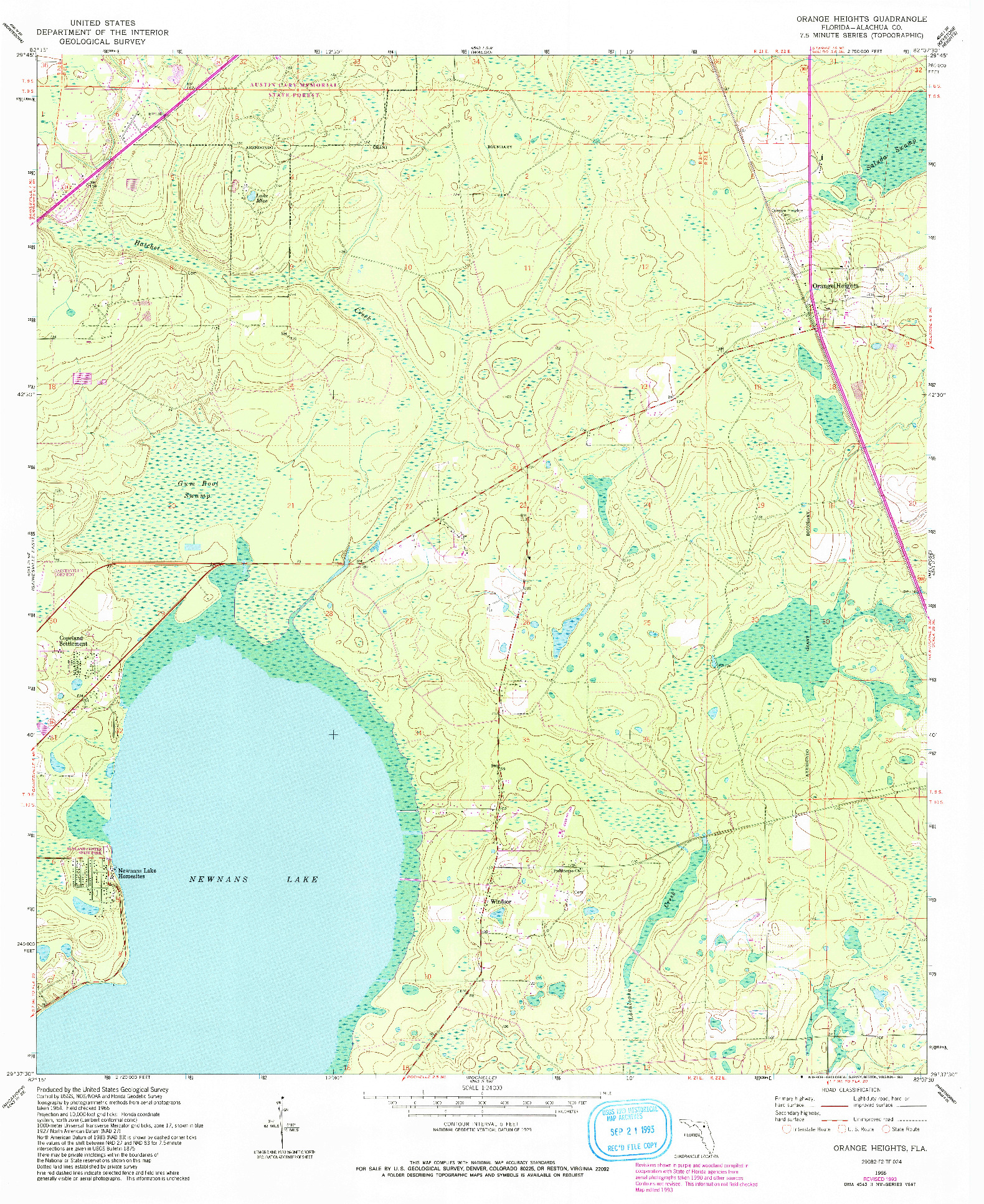 USGS 1:24000-SCALE QUADRANGLE FOR ORANGE HEIGHTS, FL 1966