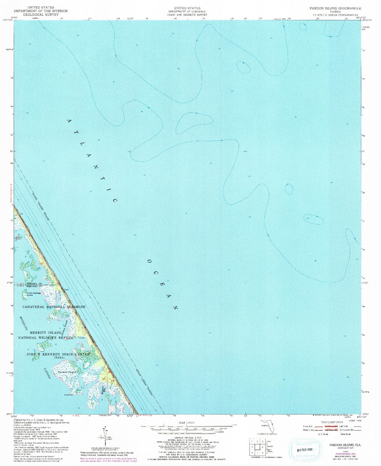 USGS 1:24000-SCALE QUADRANGLE FOR PARDON ISLAND, FL 1949