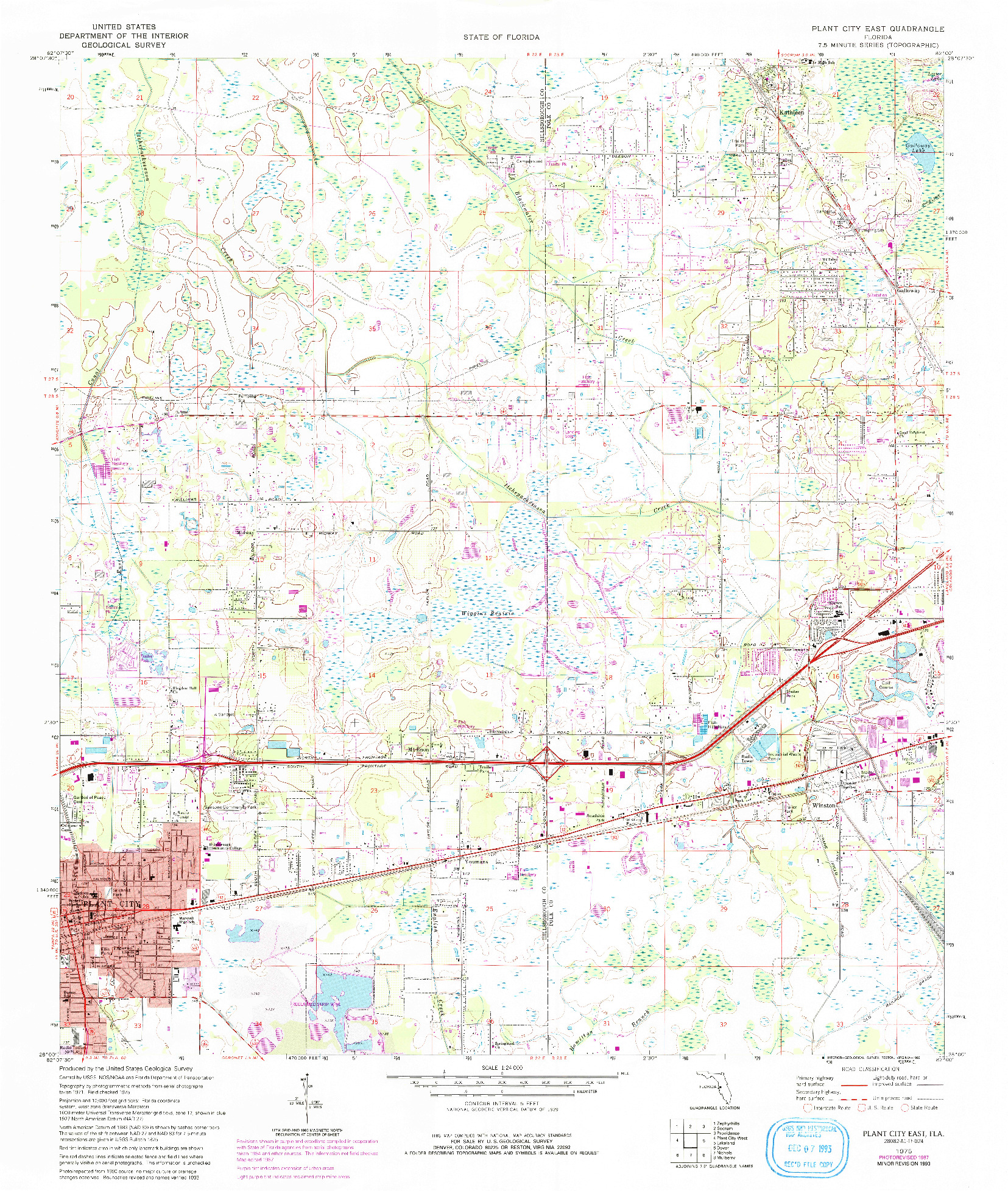 USGS 1:24000-SCALE QUADRANGLE FOR PLANT CITY EAST, FL 1975