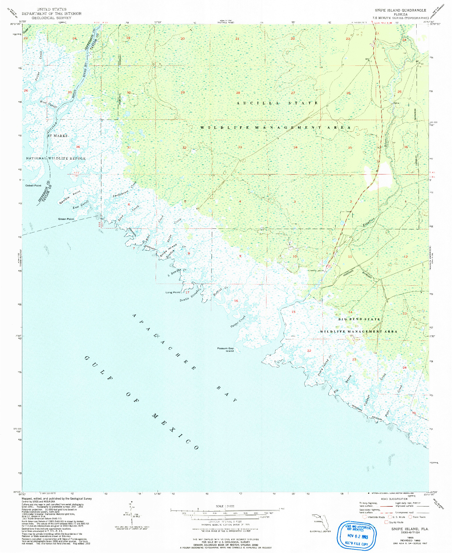 USGS 1:24000-SCALE QUADRANGLE FOR SNIPE ISLAND, FL 1955