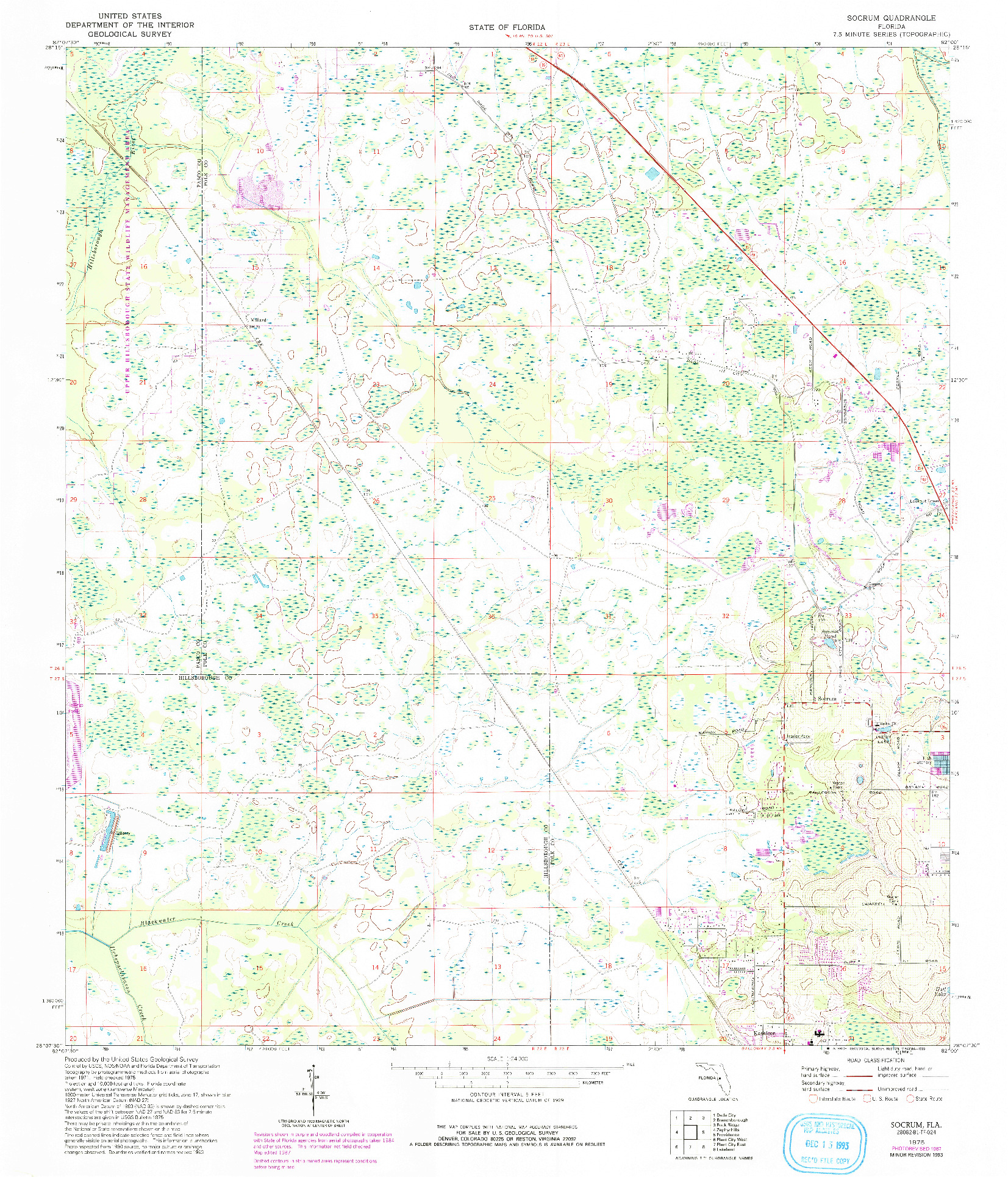 USGS 1:24000-SCALE QUADRANGLE FOR SOCRUM, FL 1975