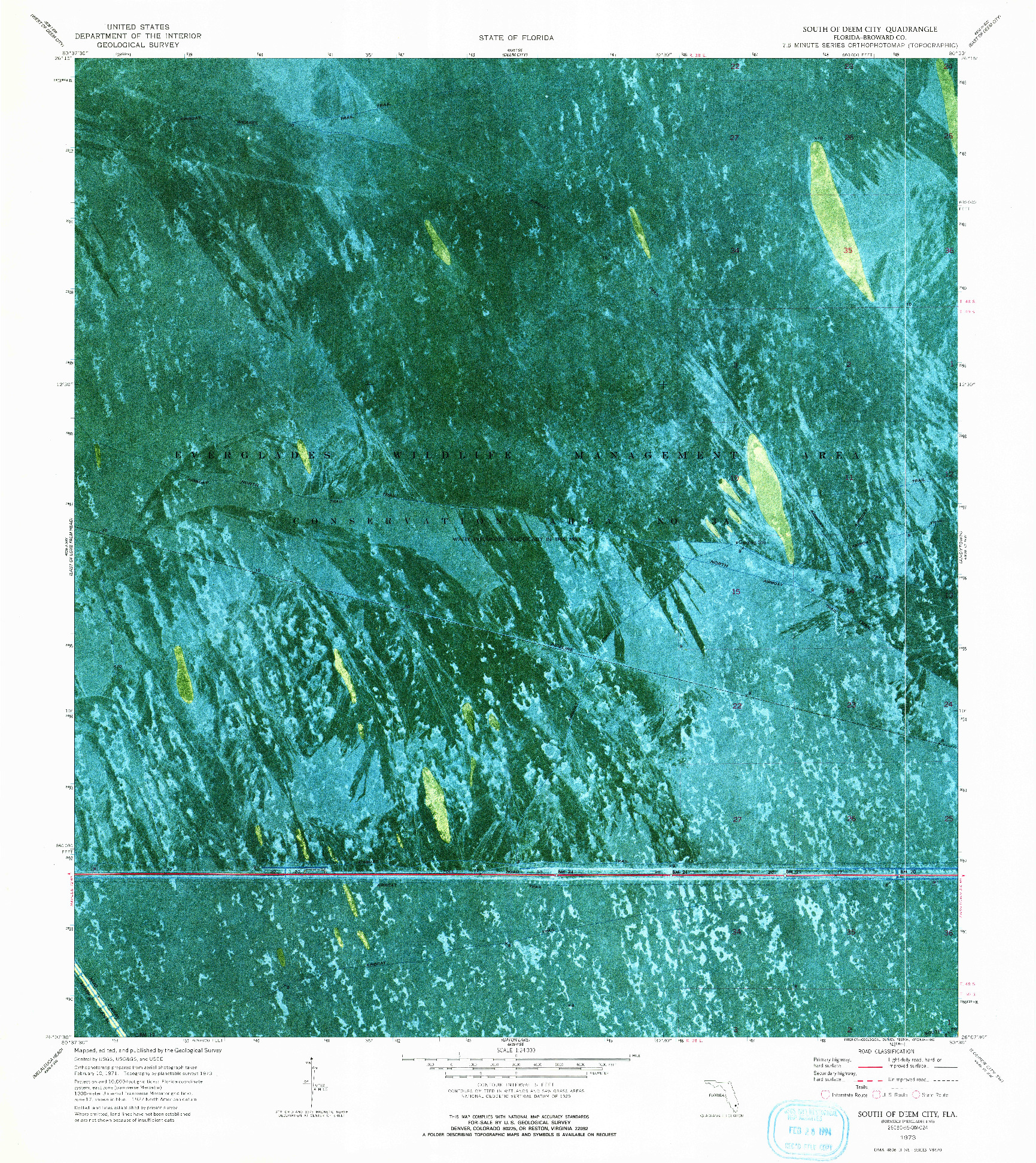 USGS 1:24000-SCALE QUADRANGLE FOR SOUTH OF DEEM CITY, FL 1973