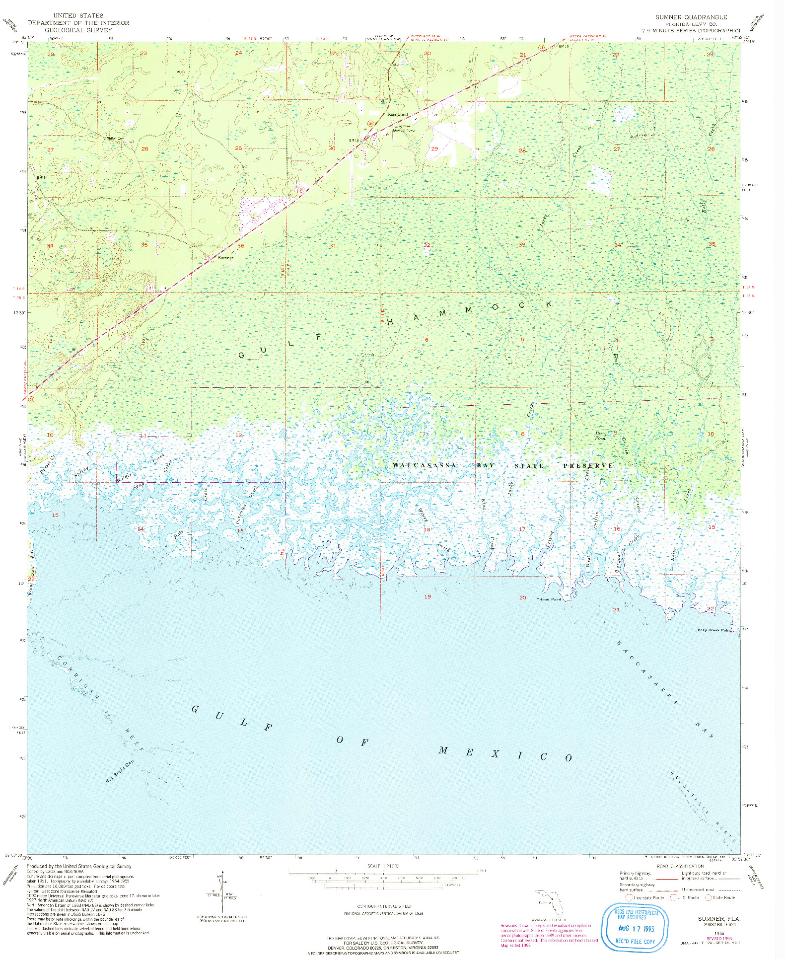 USGS 1:24000-SCALE QUADRANGLE FOR SUMNER, FL 1955
