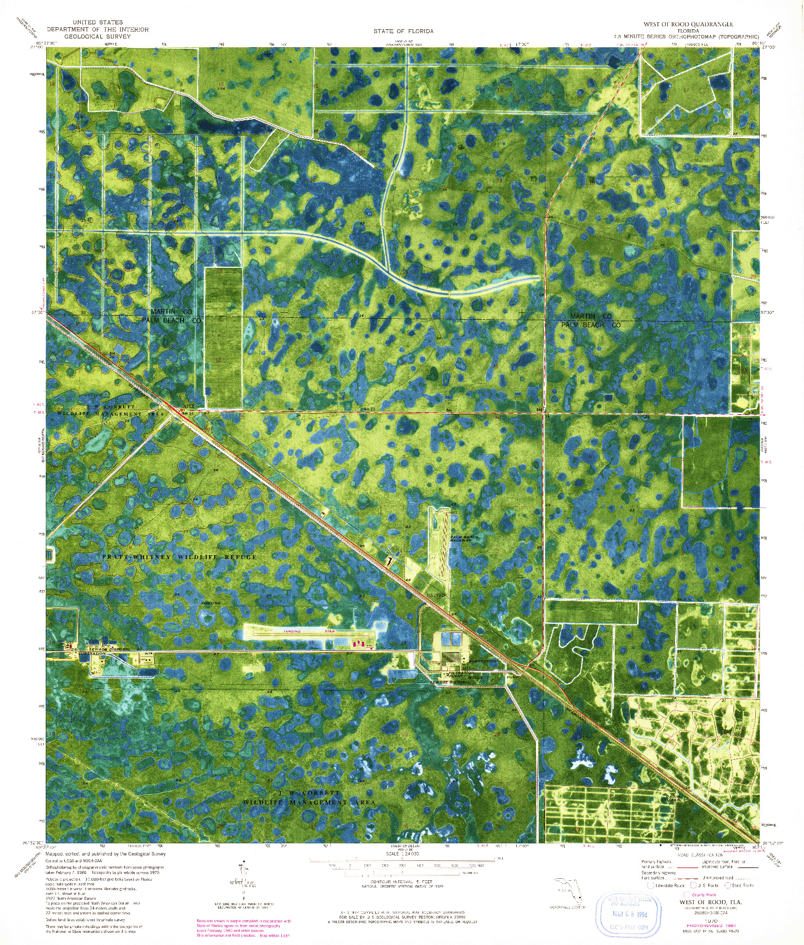 USGS 1:24000-SCALE QUADRANGLE FOR WEST OF ROOD, FL 1970