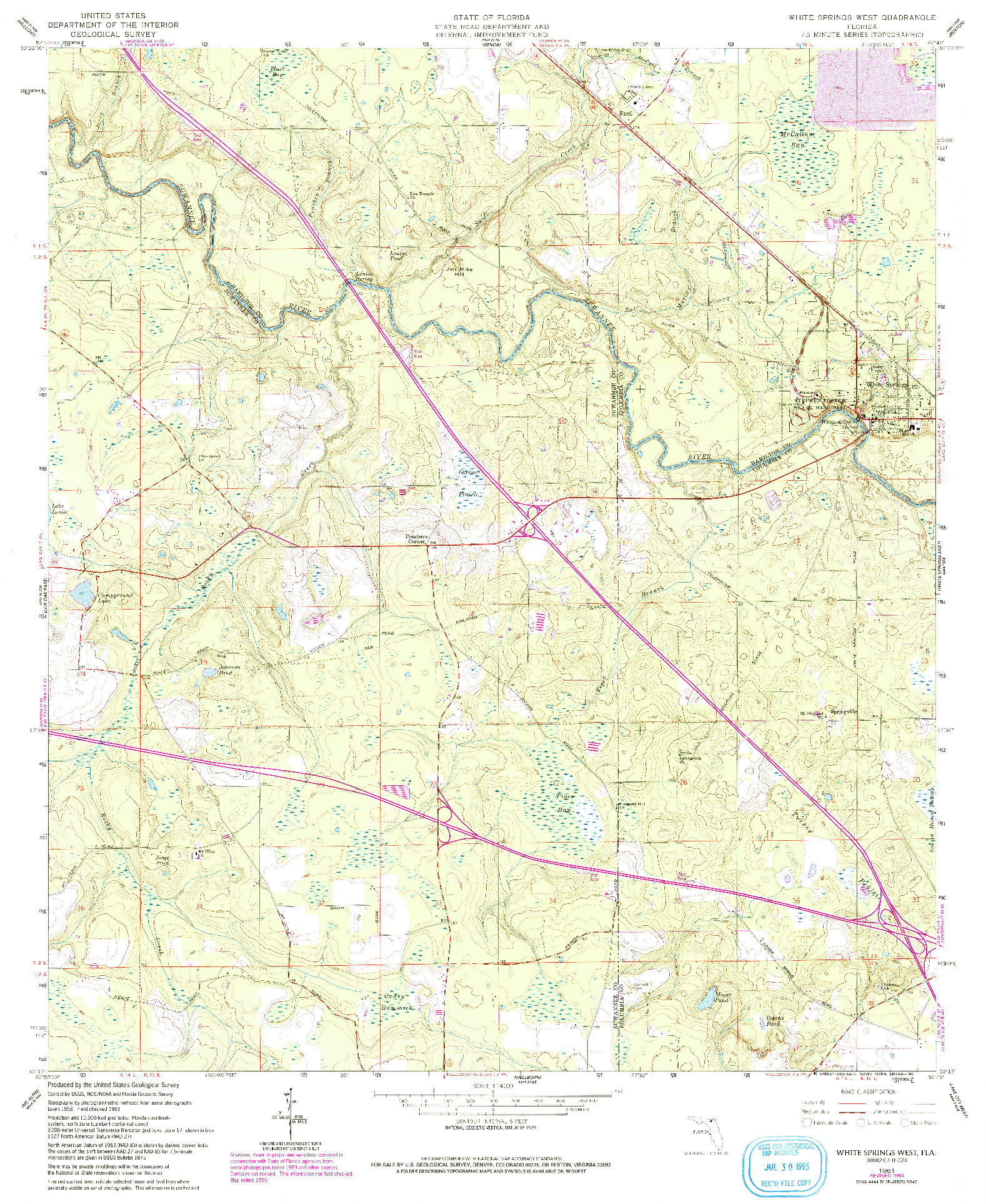 USGS 1:24000-SCALE QUADRANGLE FOR WHITE SPRINGS WEST, FL 1961