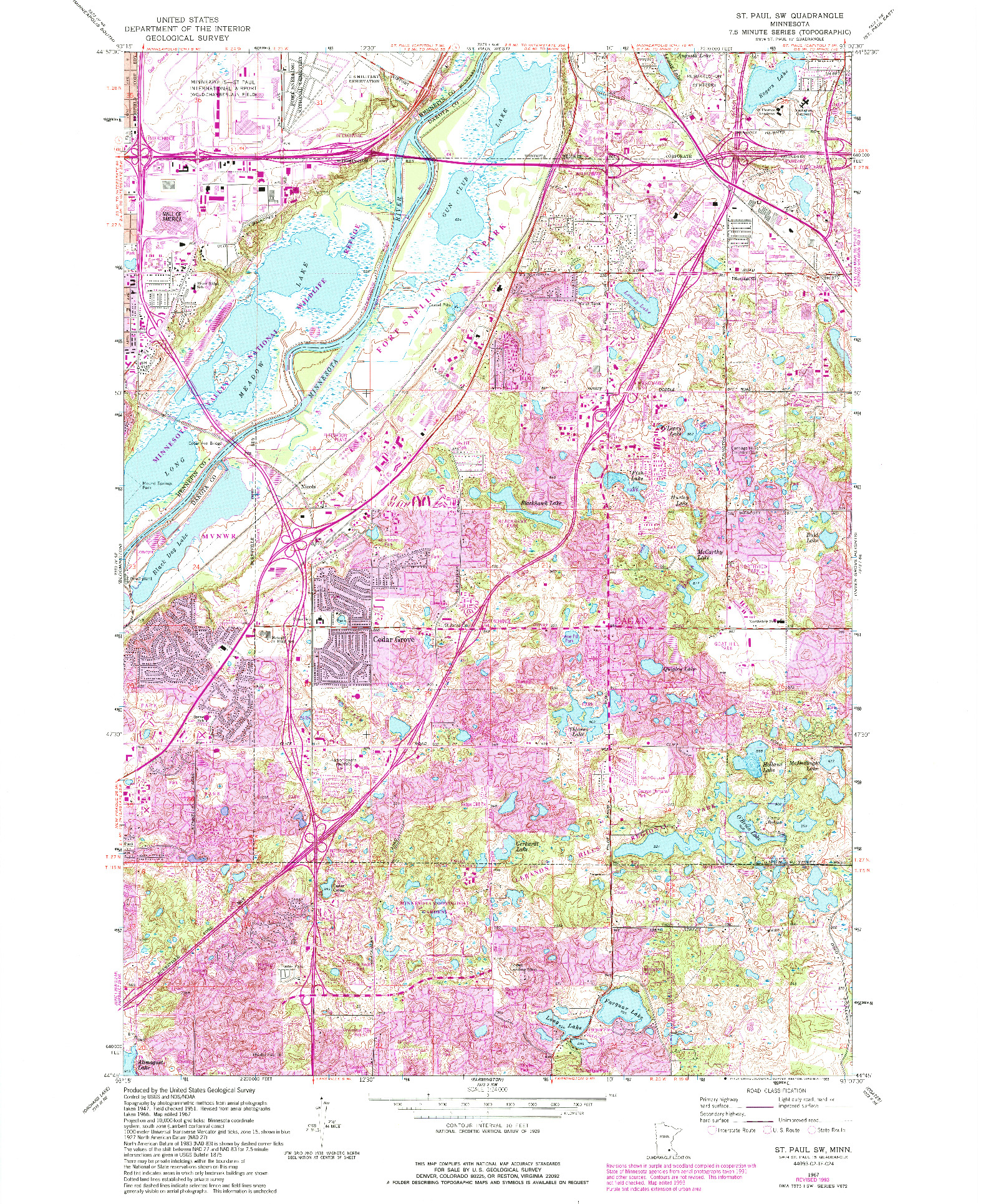 USGS 1:24000-SCALE QUADRANGLE FOR SAINT PAUL SW, MN 1967