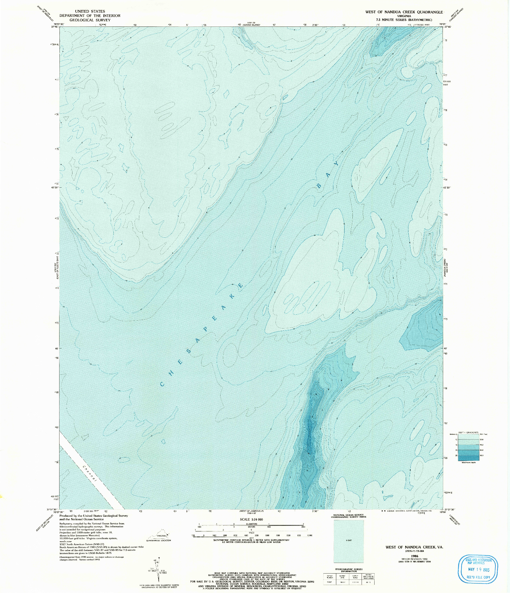 USGS 1:24000-SCALE QUADRANGLE FOR WEST OF NANDUA CREEK, VA 1986