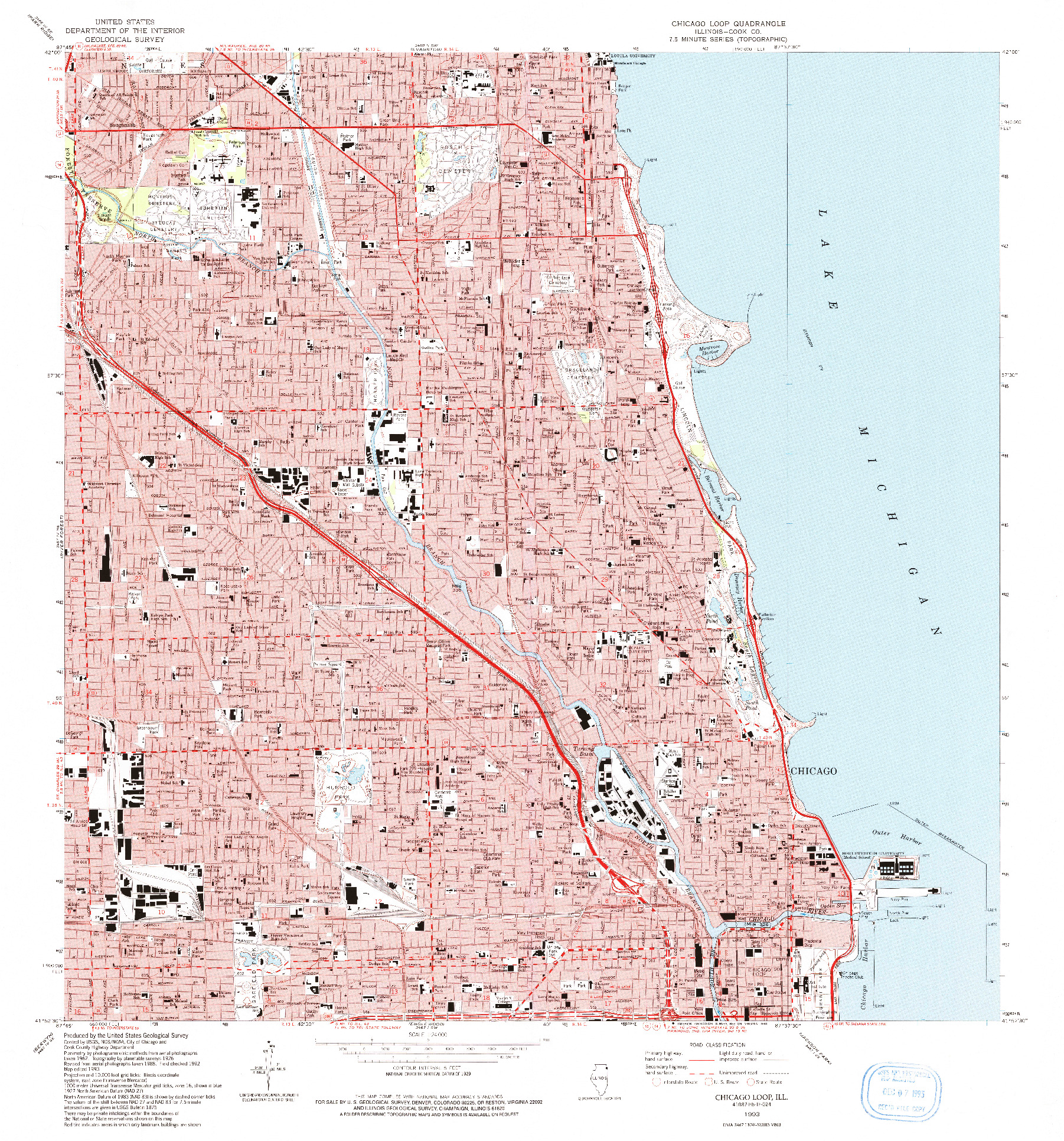 USGS 1:24000-SCALE QUADRANGLE FOR CHICAGO LOOP, IL 1993