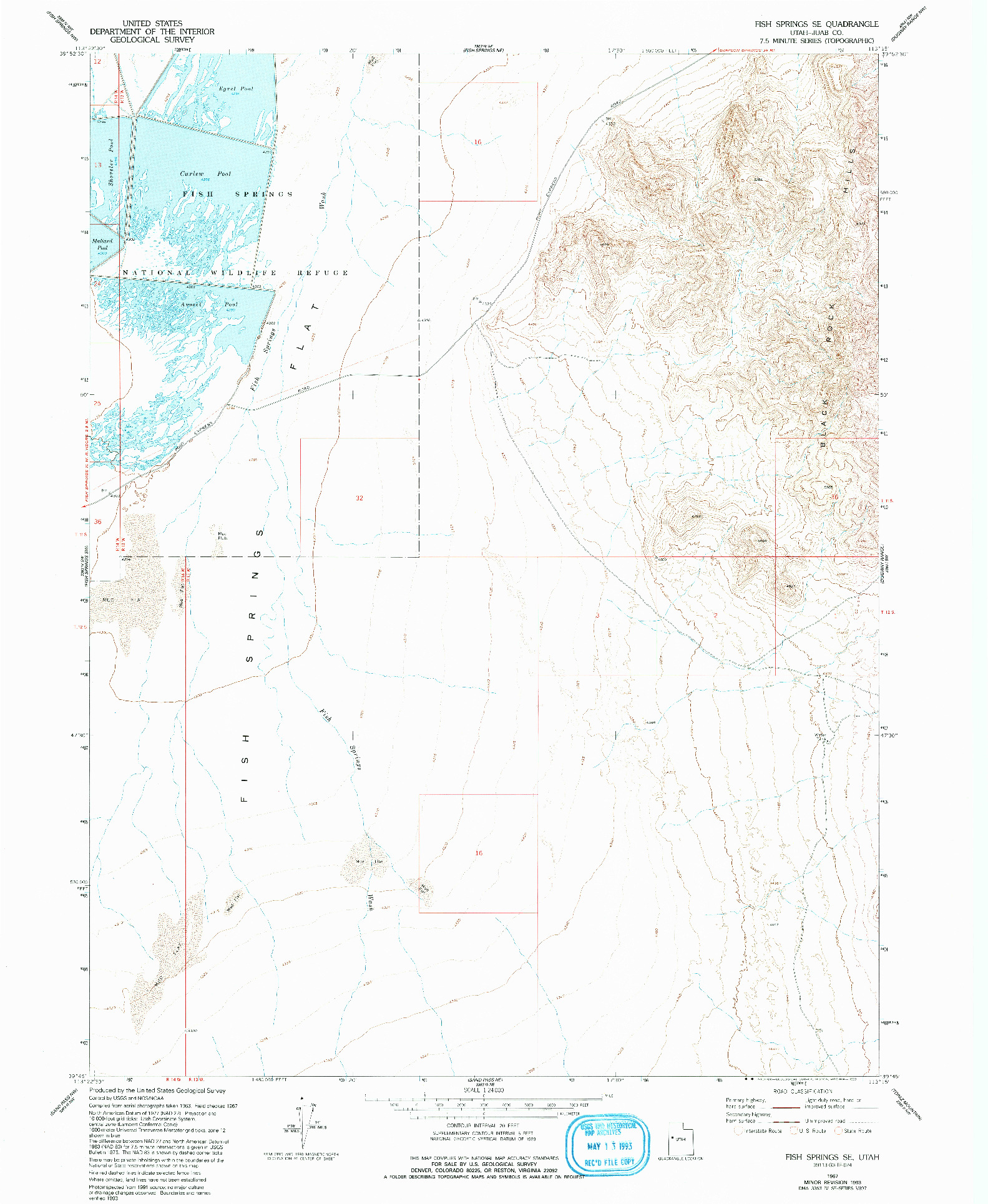 USGS 1:24000-SCALE QUADRANGLE FOR FISH SPRINGS SE, UT 1967