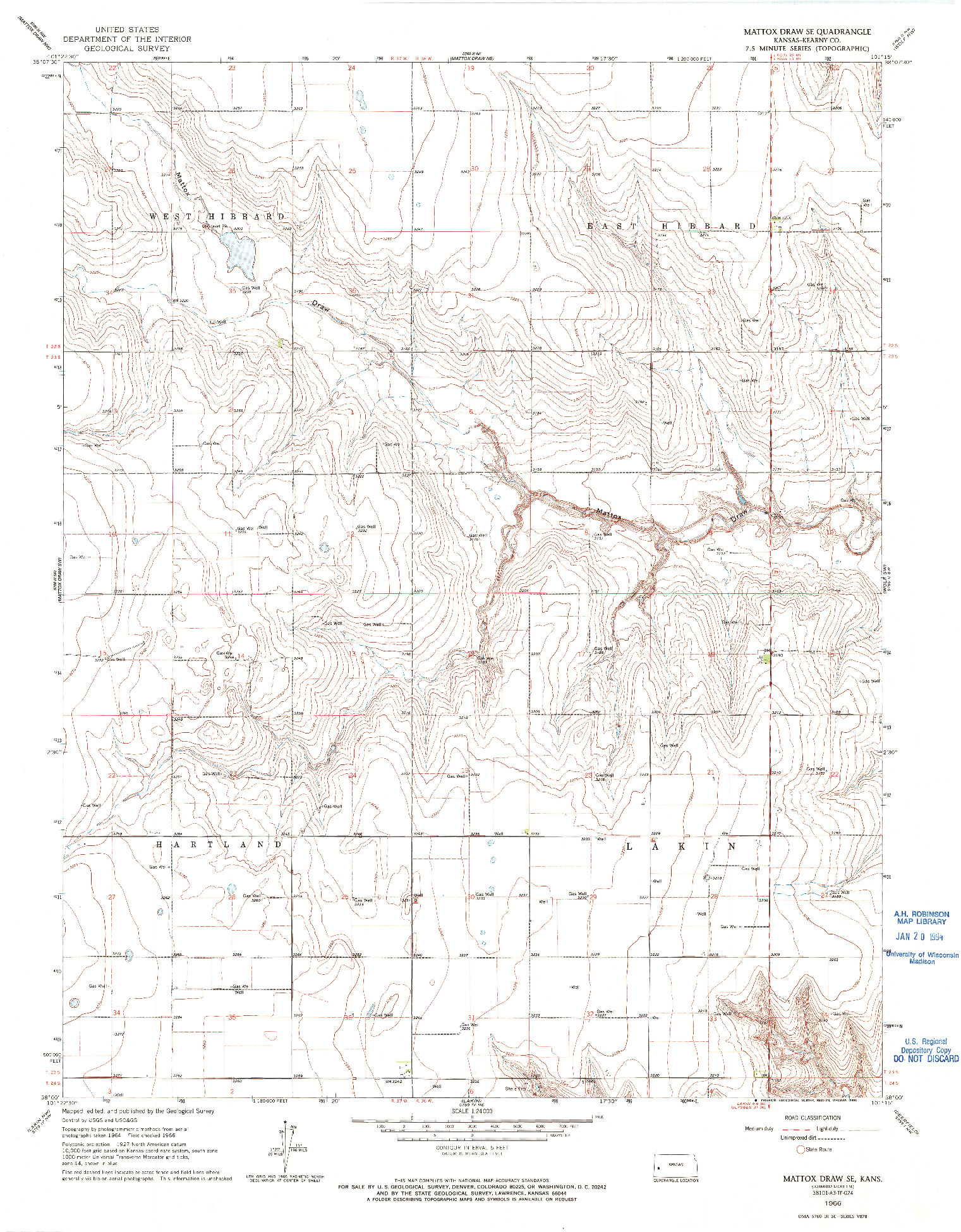 USGS 1:24000-SCALE QUADRANGLE FOR MATTOX DRAW SE, KS 1966