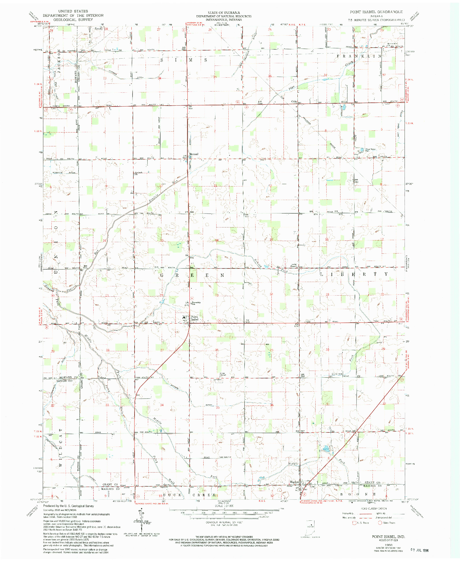 USGS 1:24000-SCALE QUADRANGLE FOR POINT ISABEL, IN 1960