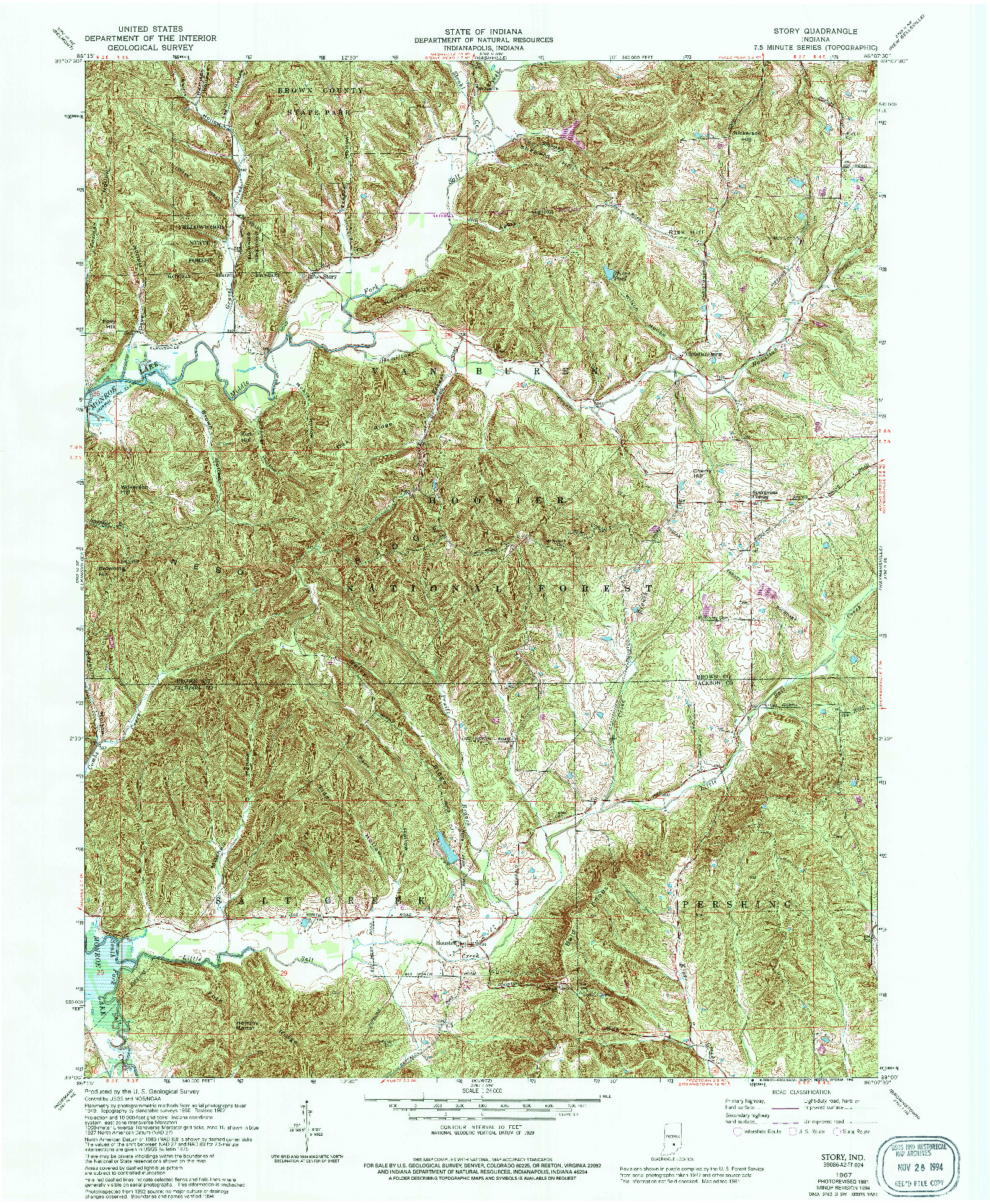 USGS 1:24000-SCALE QUADRANGLE FOR STORY, IN 1967