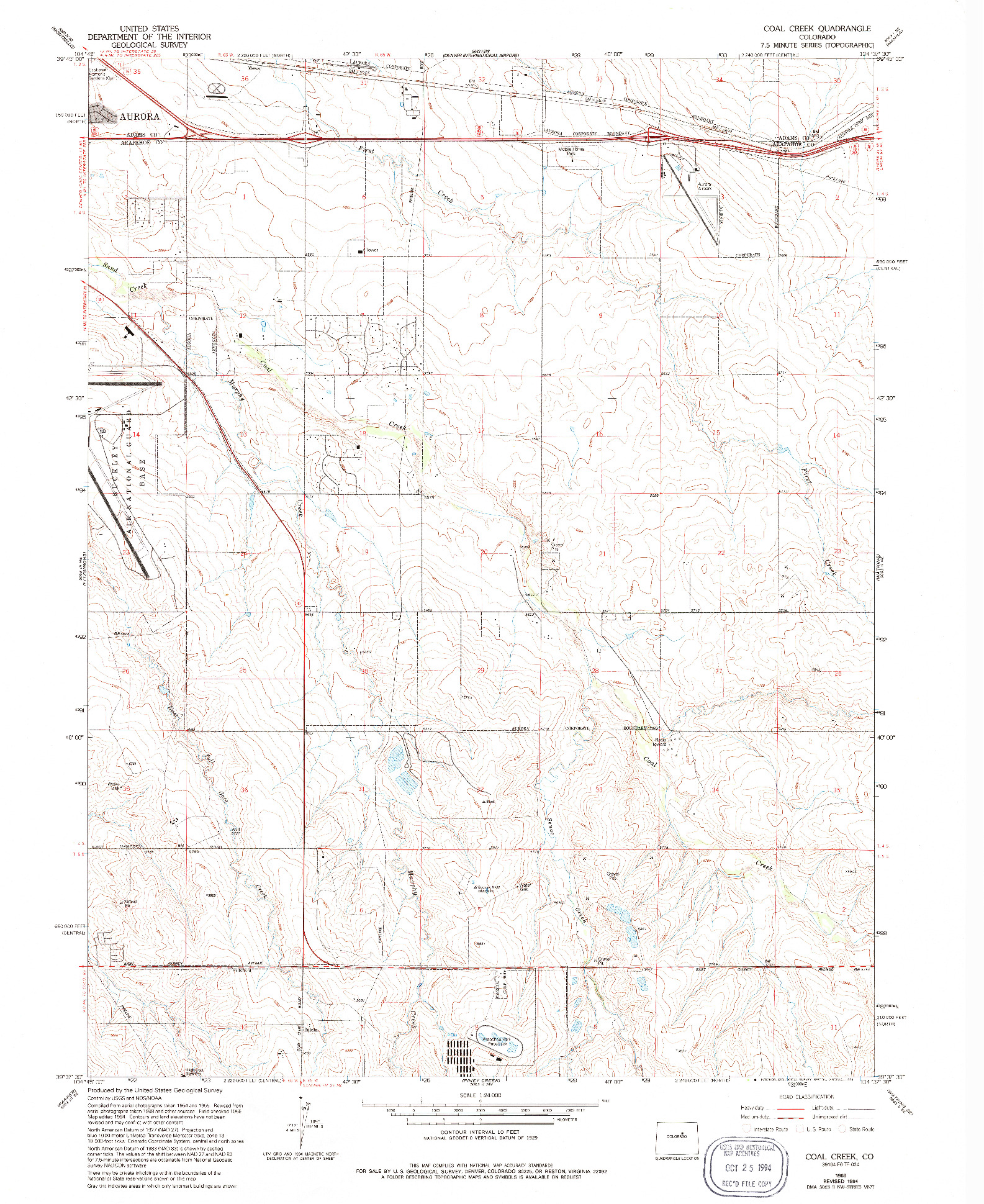 USGS 1:24000-SCALE QUADRANGLE FOR COAL CREEK, CO 1966