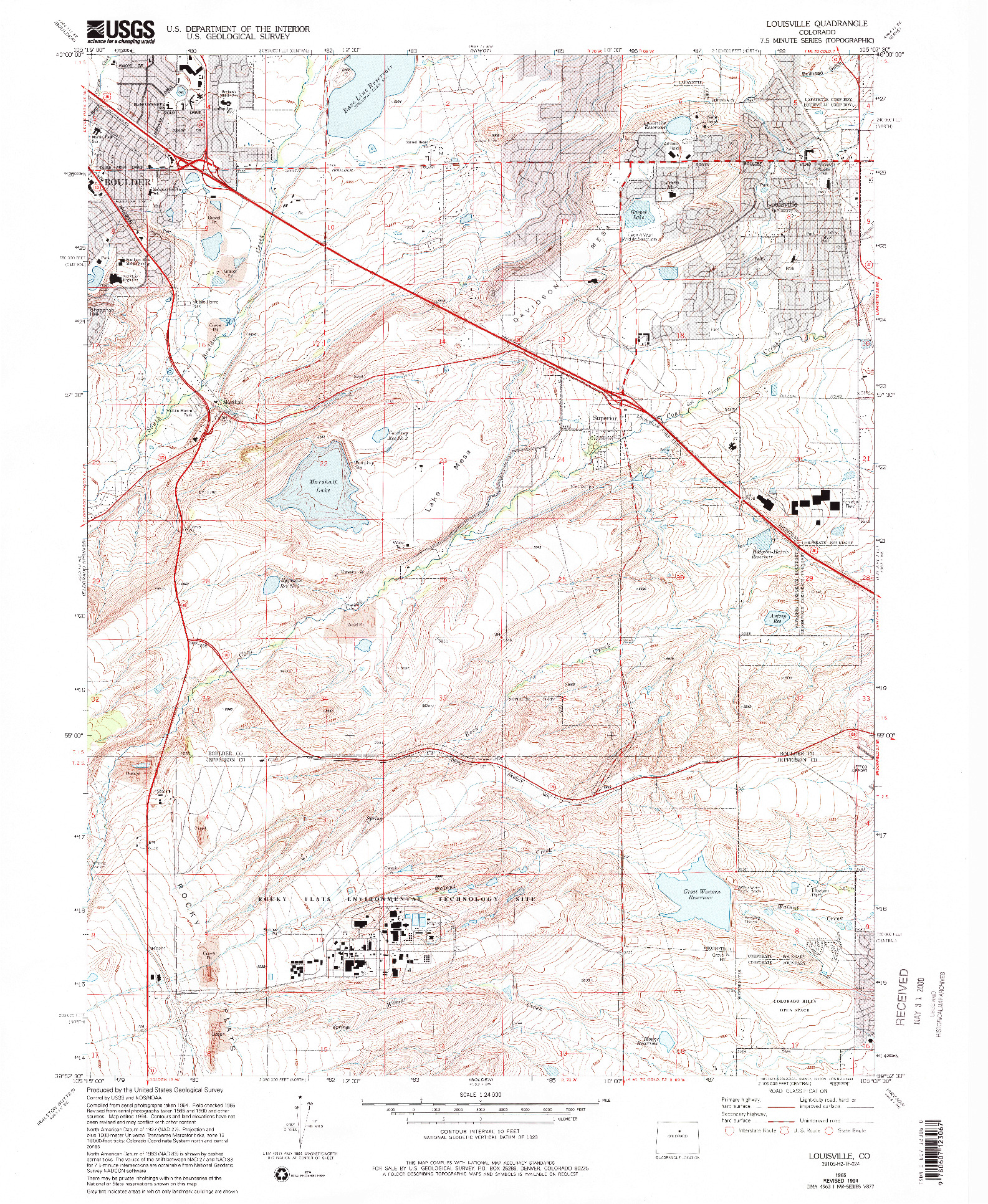 USGS 1:24000-SCALE QUADRANGLE FOR LOUISVILLE, CO 1965
