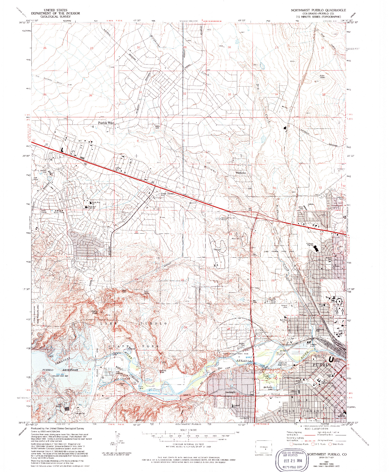 USGS 1:24000-SCALE QUADRANGLE FOR NORTHWEST PUEBLO, CO 1961