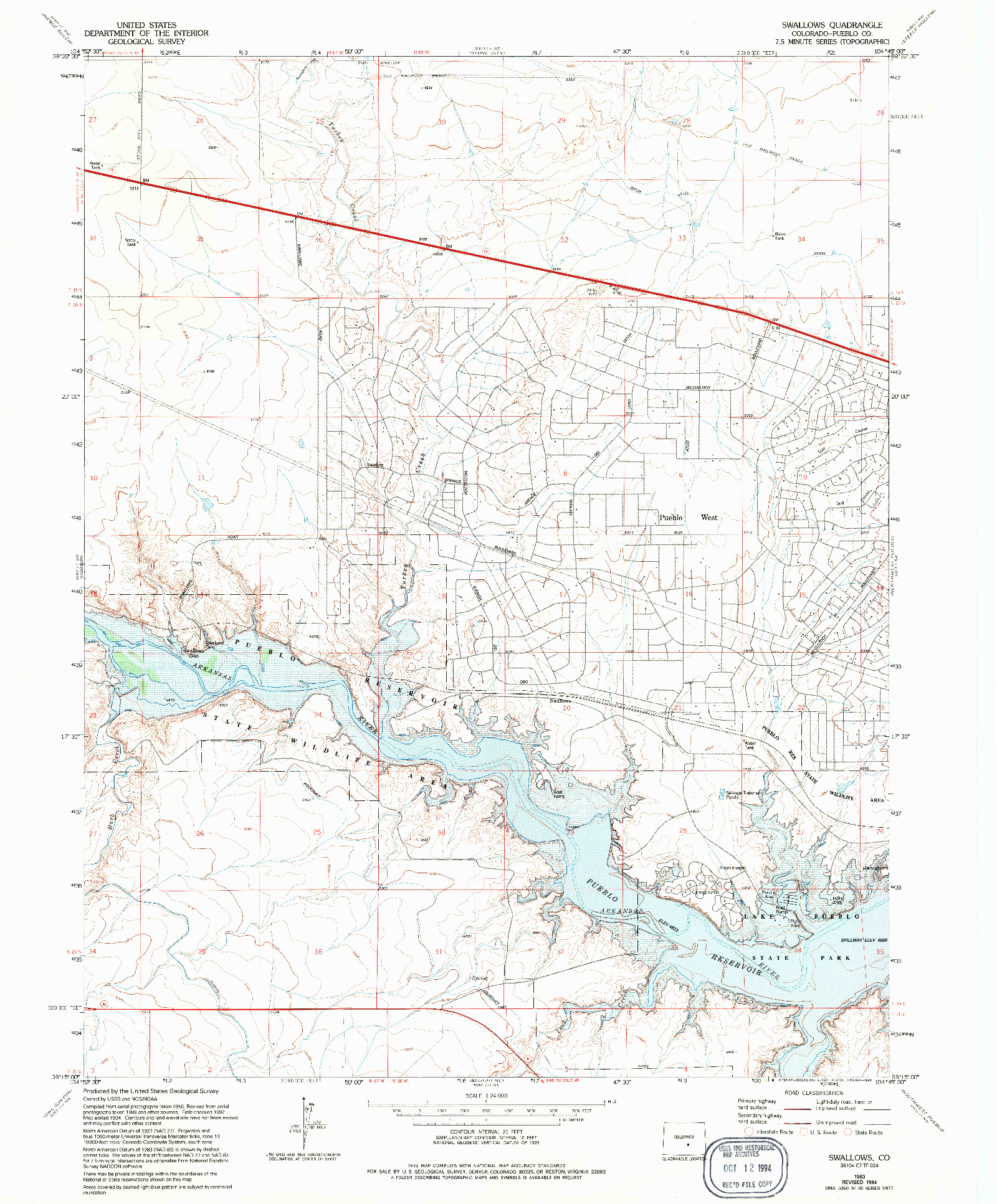 USGS 1:24000-SCALE QUADRANGLE FOR SWALLOWS, CO 1963