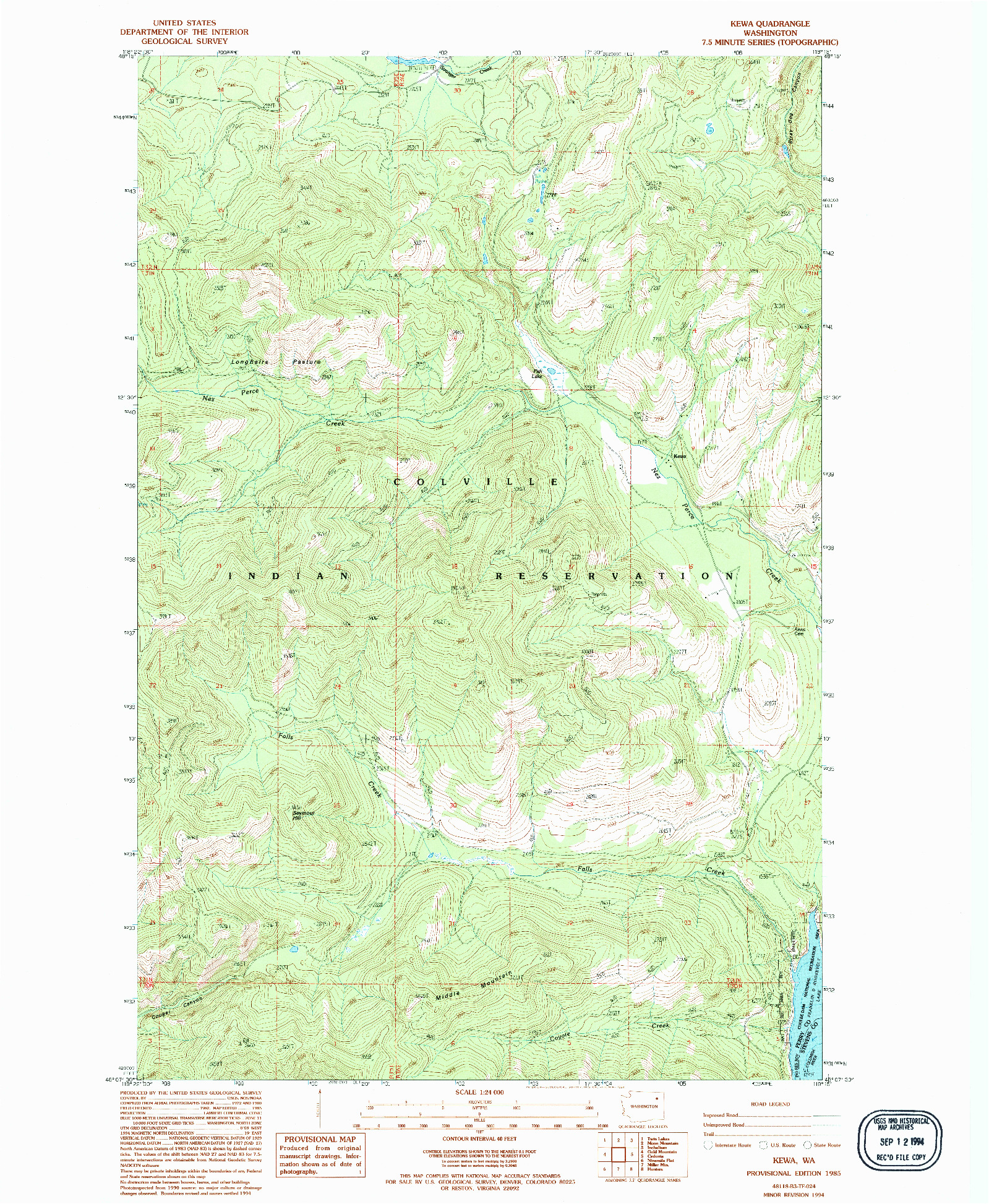 USGS 1:24000-SCALE QUADRANGLE FOR KEWA, WA 1985