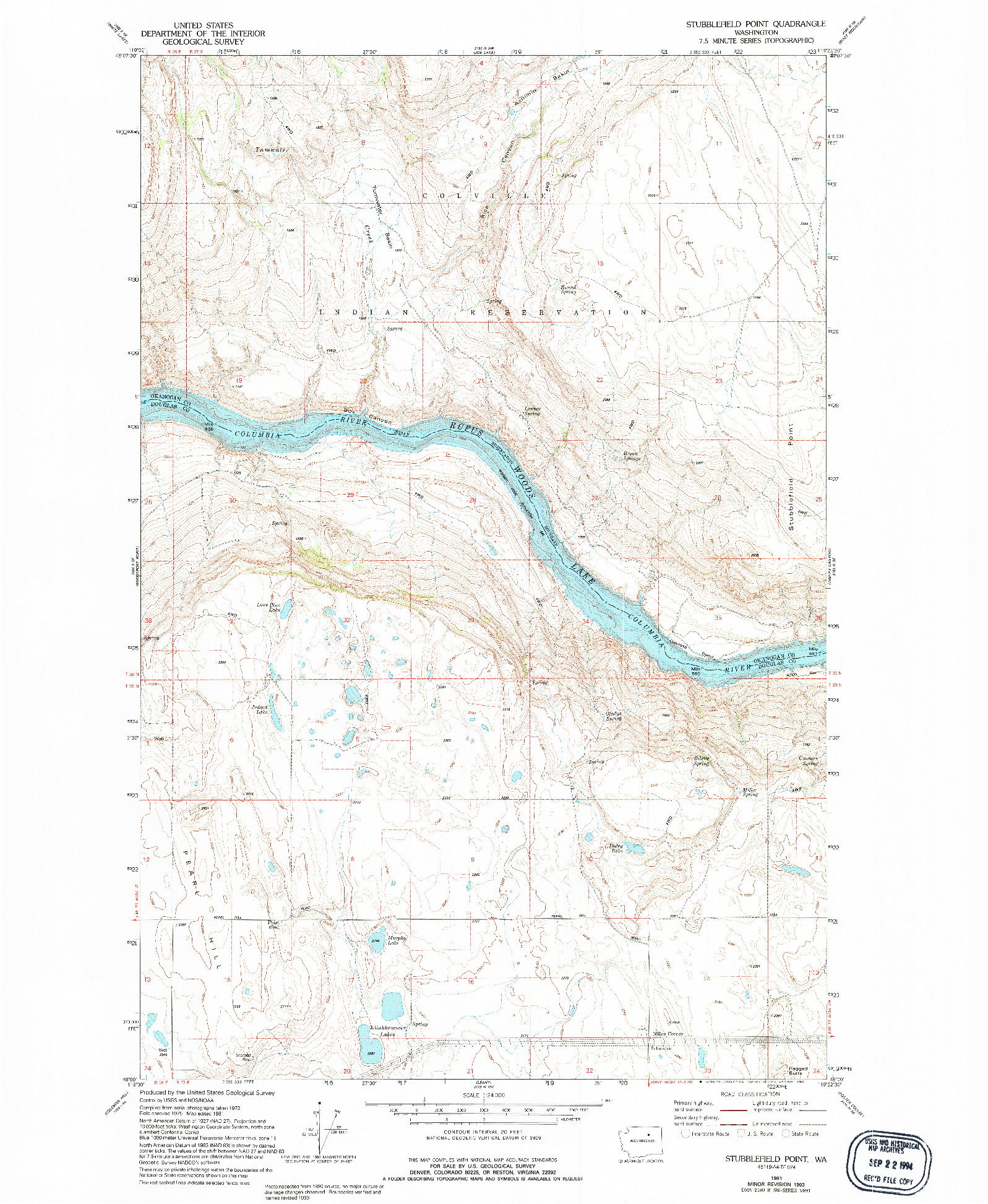 USGS 1:24000-SCALE QUADRANGLE FOR STUBBLEFIELD POINT, WA 1981