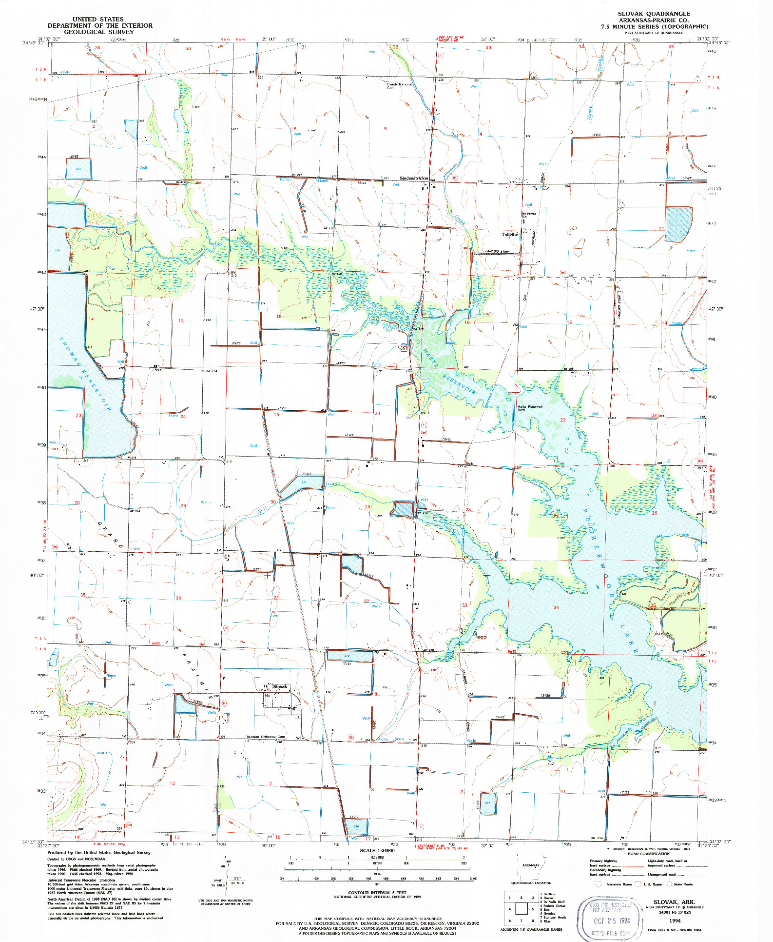 USGS 1:24000-SCALE QUADRANGLE FOR SLOVAK, AR 1994