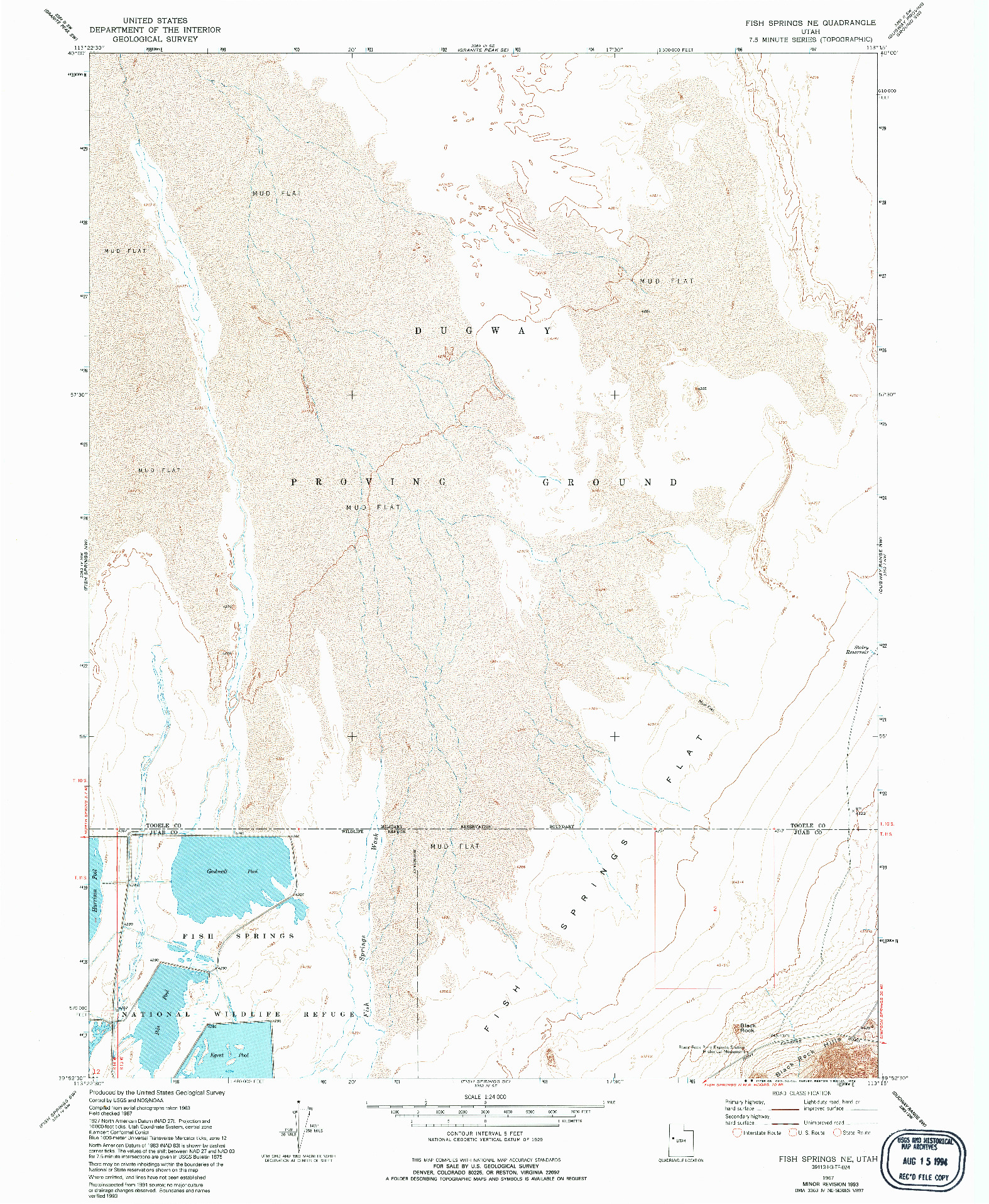 USGS 1:24000-SCALE QUADRANGLE FOR FISH SPRINGS NE, UT 1967