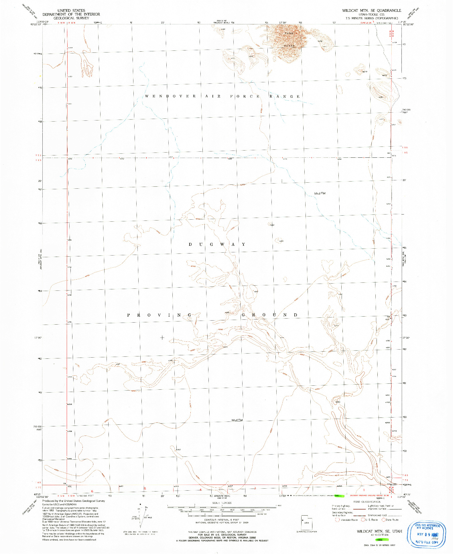 USGS 1:24000-SCALE QUADRANGLE FOR WILDCAT MOUNTAIN SE, UT 1954