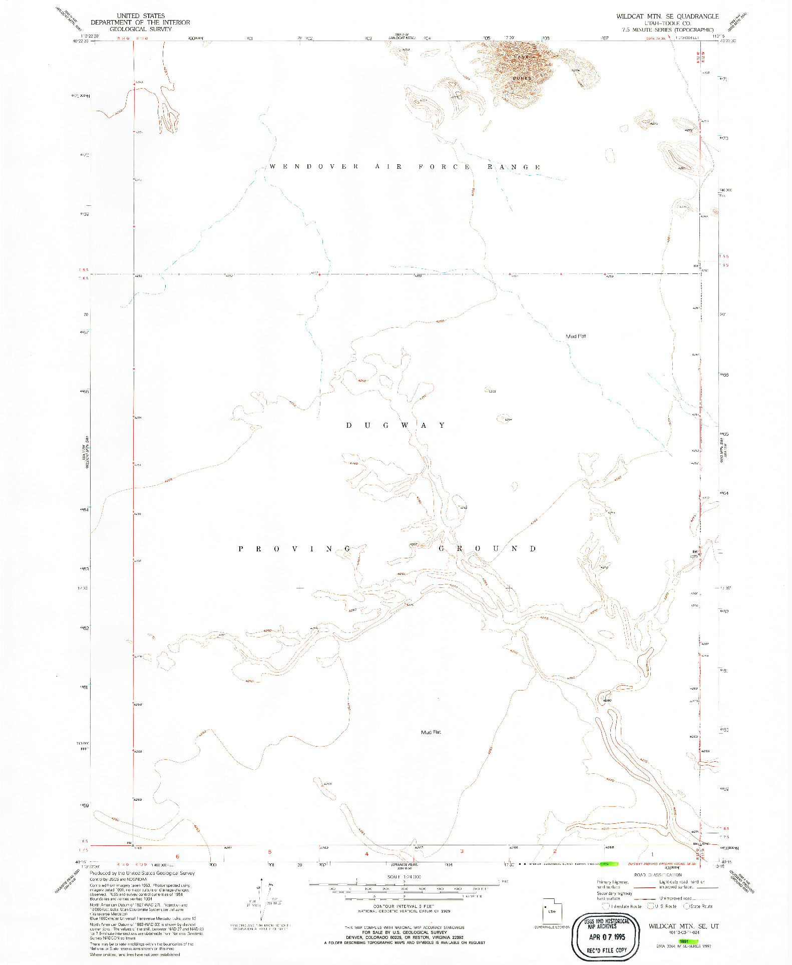 USGS 1:24000-SCALE QUADRANGLE FOR WILDCAT MOUNTAIN SE, UT 1991