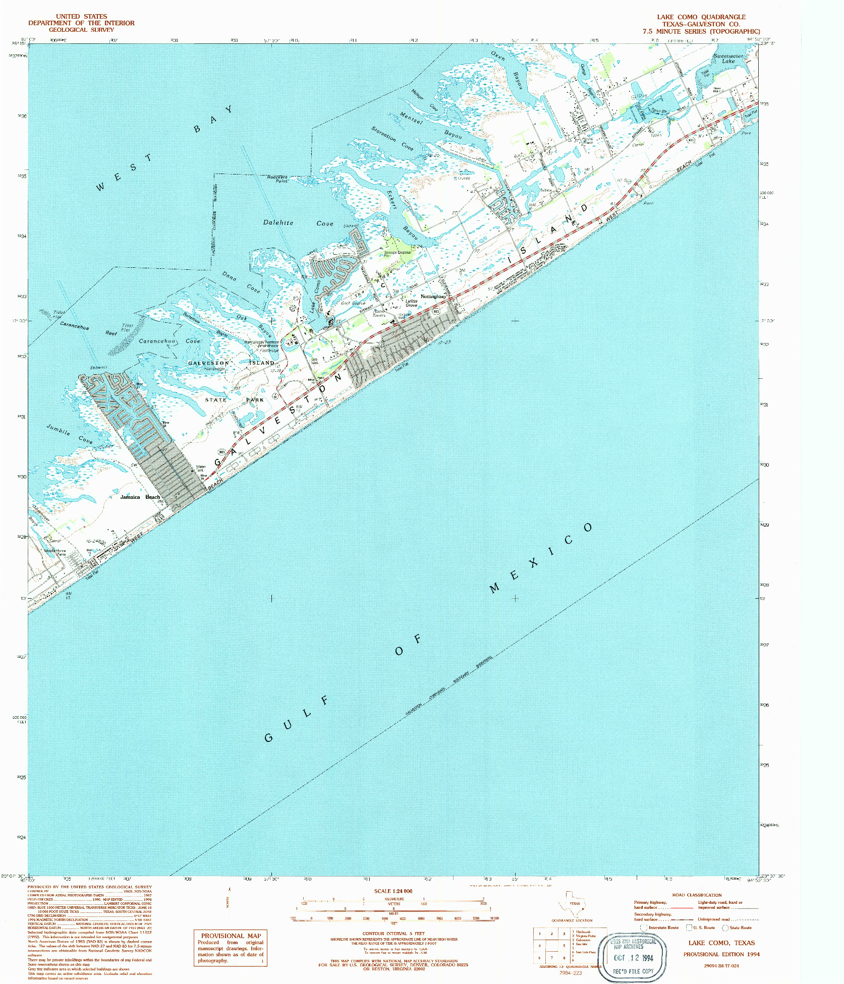 USGS 1:24000-SCALE QUADRANGLE FOR LAKE COMO, TX 1994