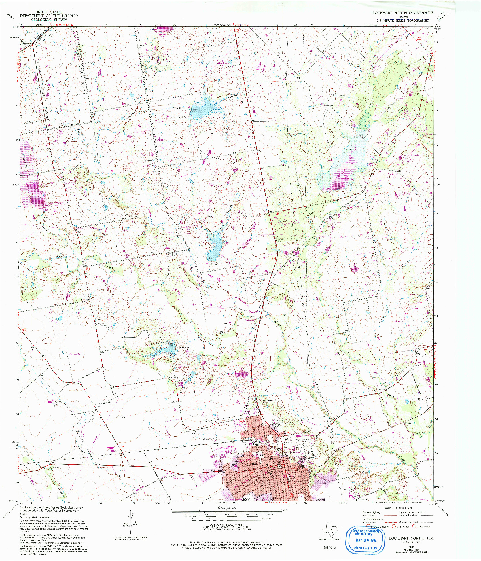 USGS 1:24000-SCALE QUADRANGLE FOR LOCKHART NORTH, TX 1963