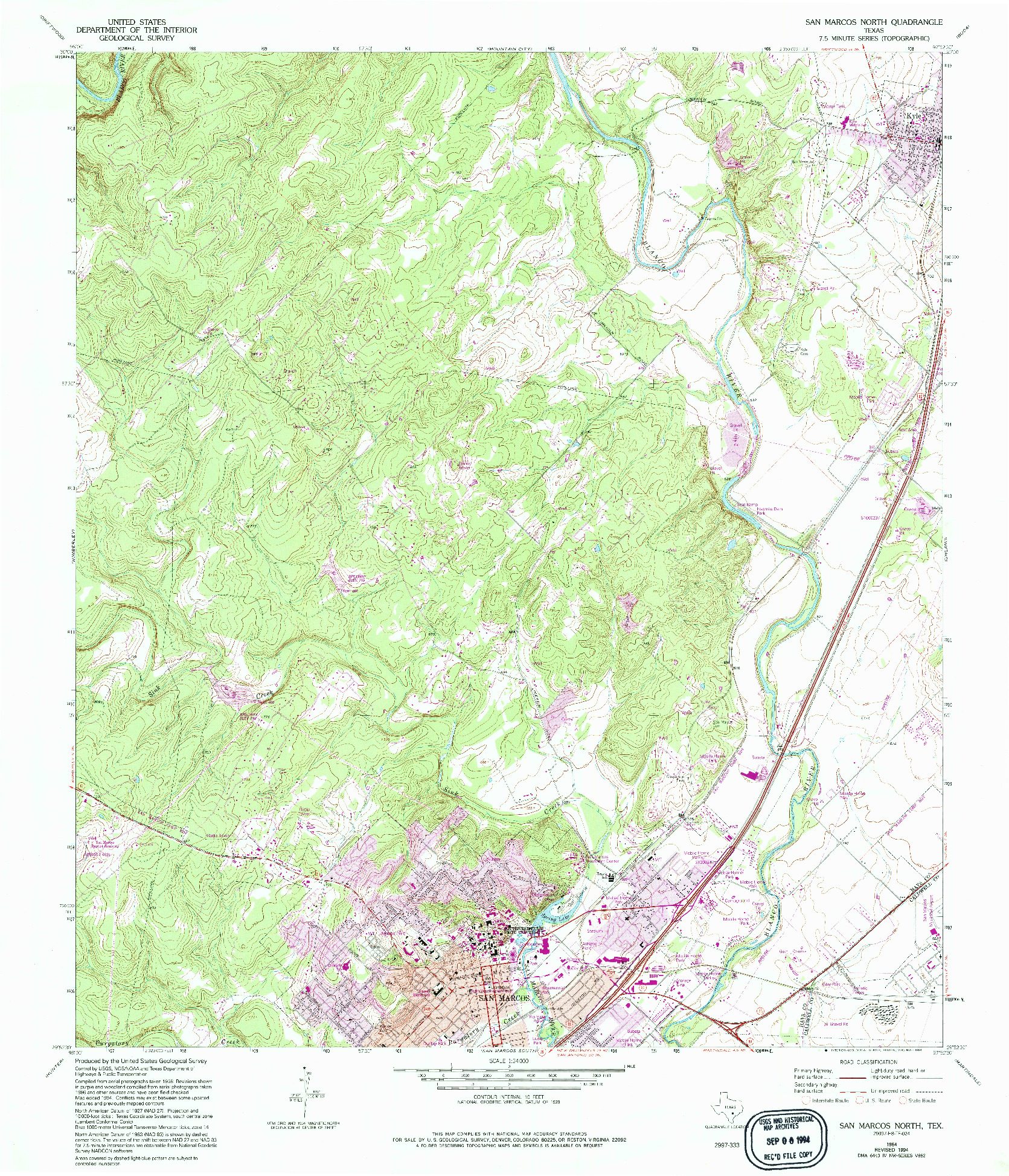 USGS 1:24000-SCALE QUADRANGLE FOR SAN MARCOS NORTH, TX 1964