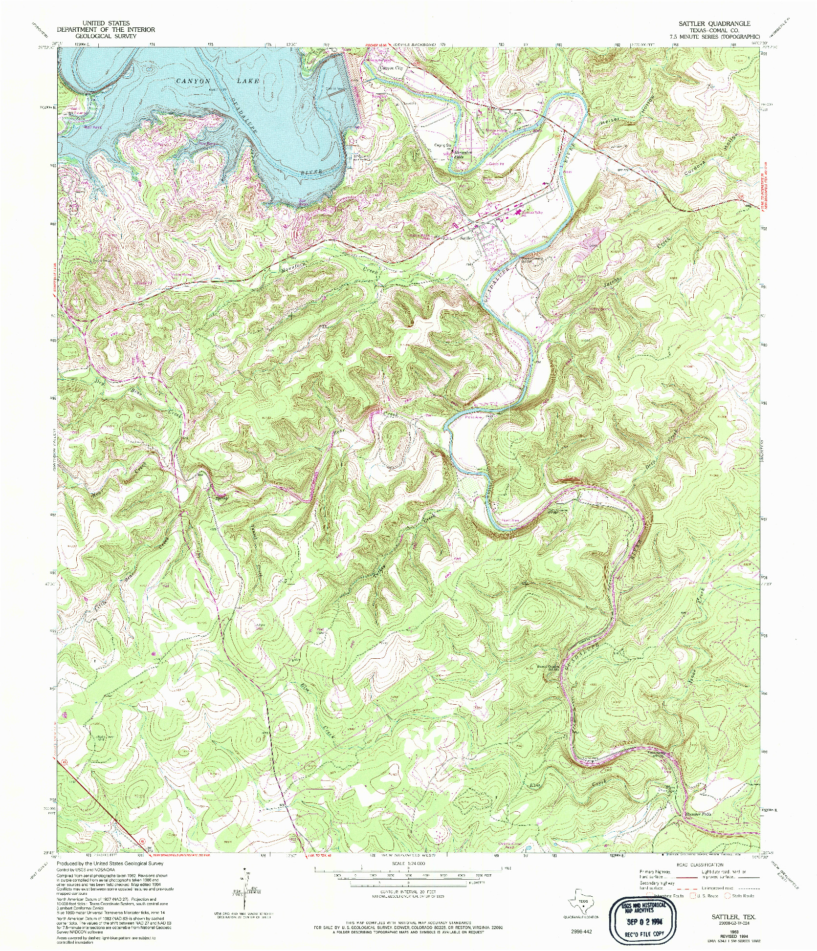 USGS 1:24000-SCALE QUADRANGLE FOR SATTLER, TX 1963