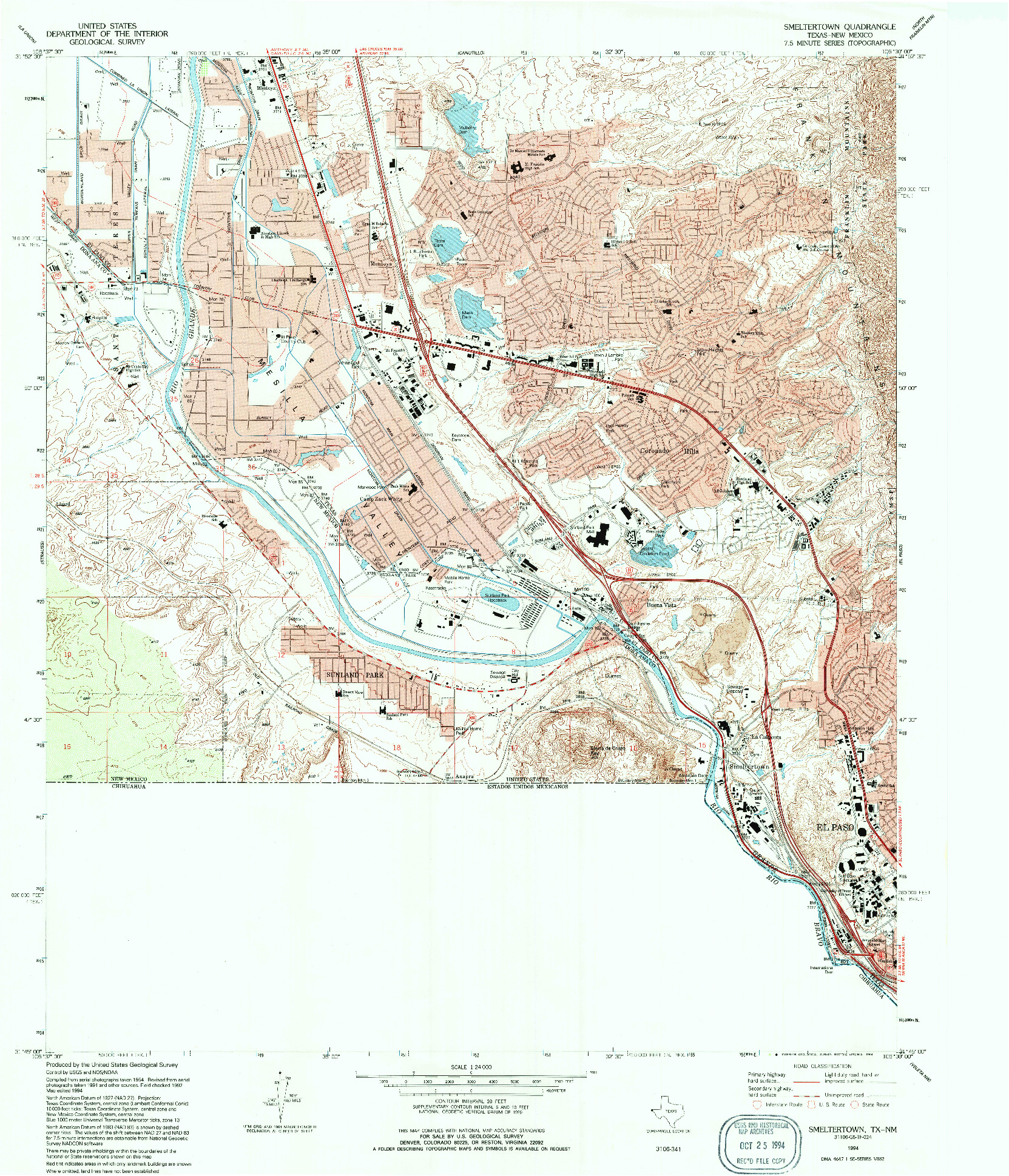 USGS 1:24000-SCALE QUADRANGLE FOR SMELTERTOWN, TX 1994
