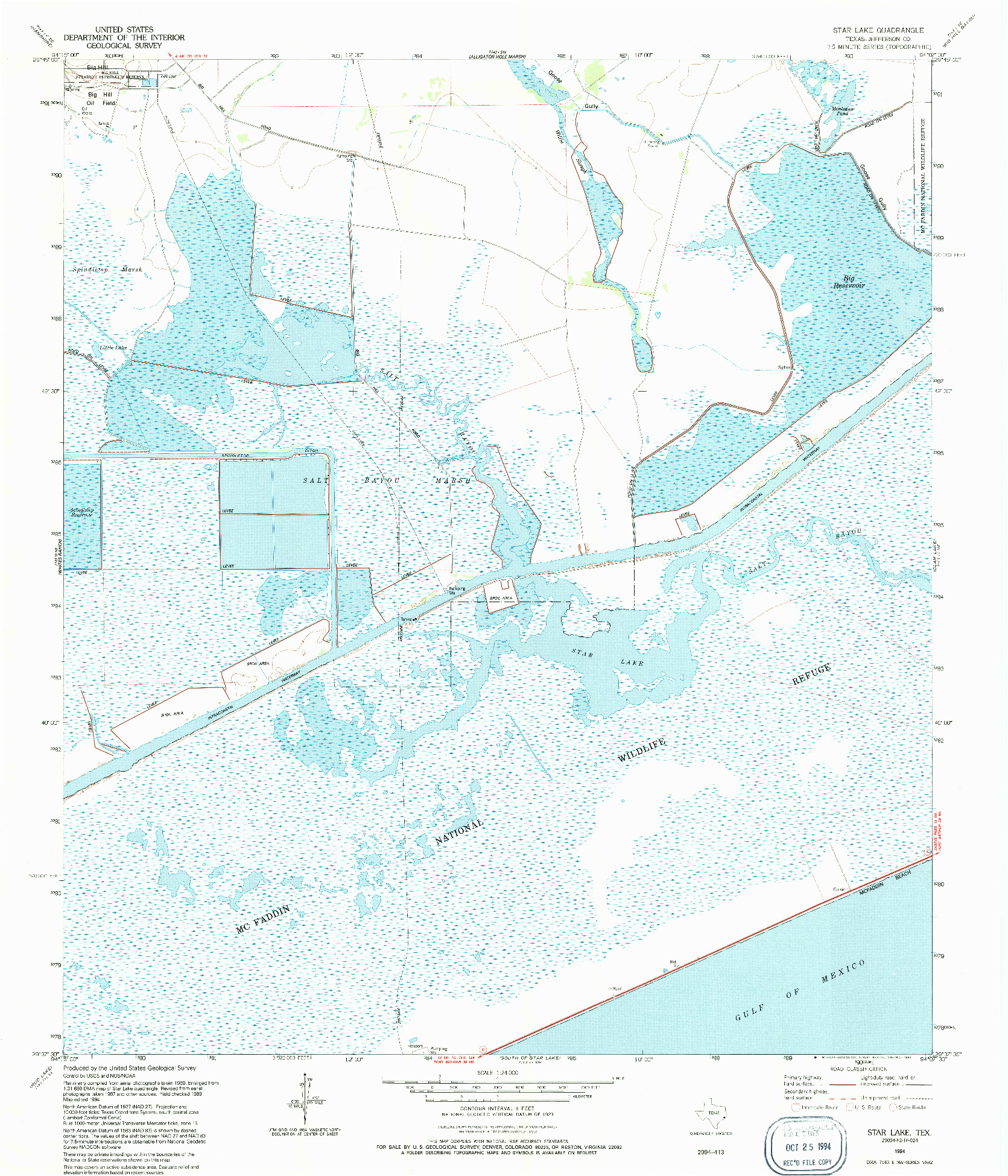 USGS 1:24000-SCALE QUADRANGLE FOR STAR LAKE, TX 1994