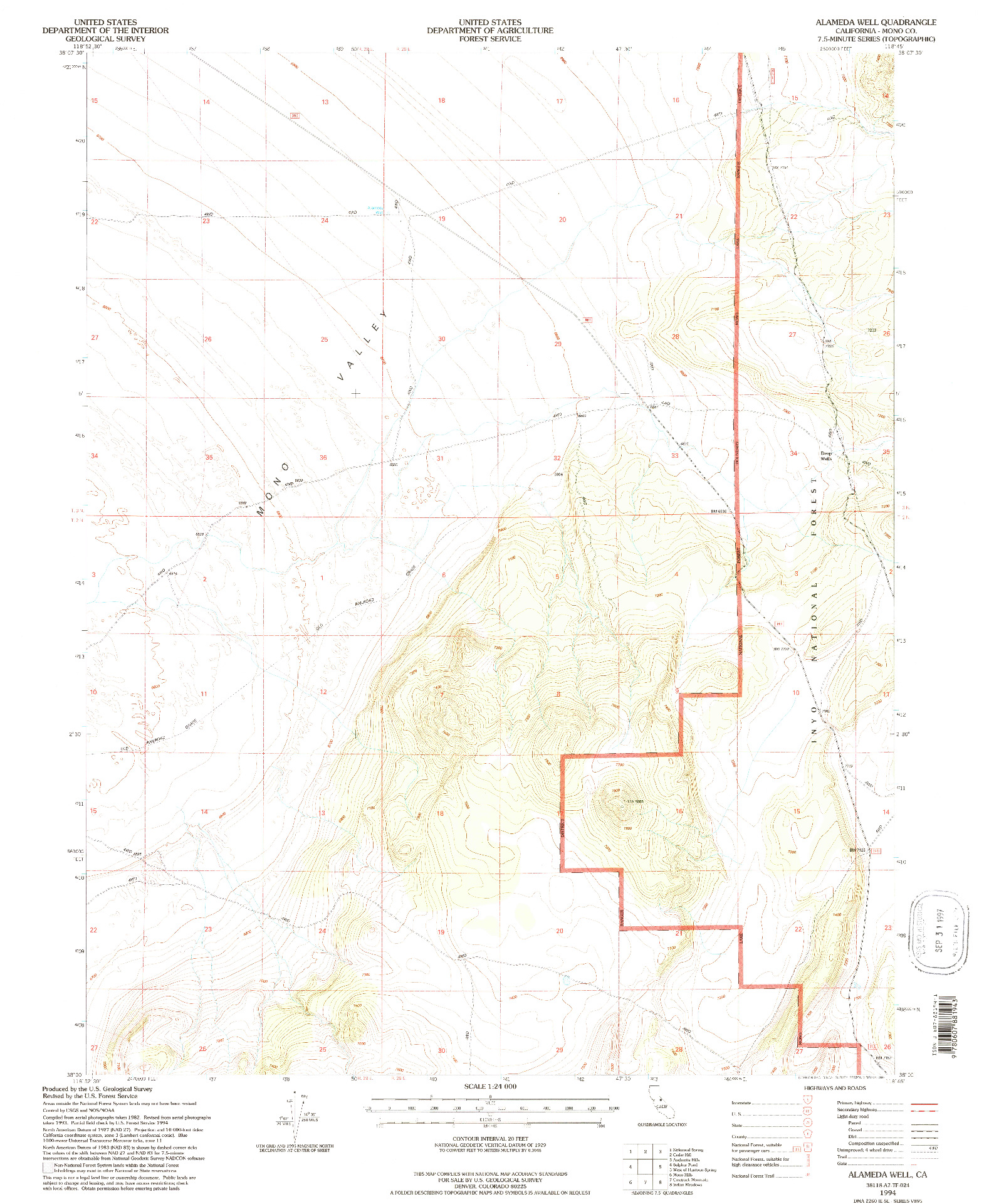 USGS 1:24000-SCALE QUADRANGLE FOR ALAMEDA WELL, CA 1994