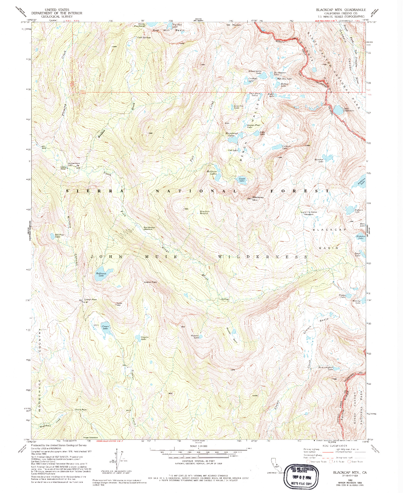 USGS 1:24000-SCALE QUADRANGLE FOR BLACKCAP MOUNTAIN, CA 1982