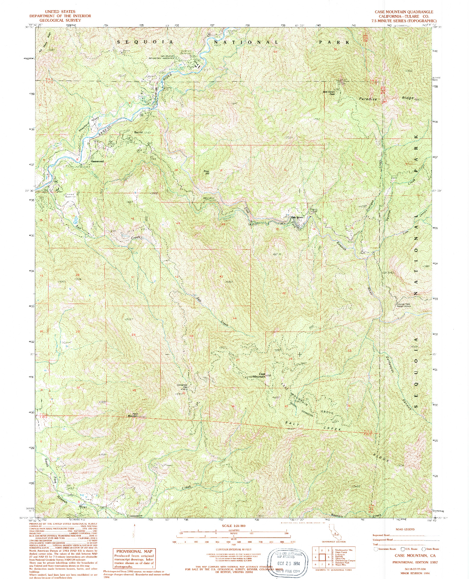 USGS 1:24000-SCALE QUADRANGLE FOR CASE MOUNTAIN, CA 1987