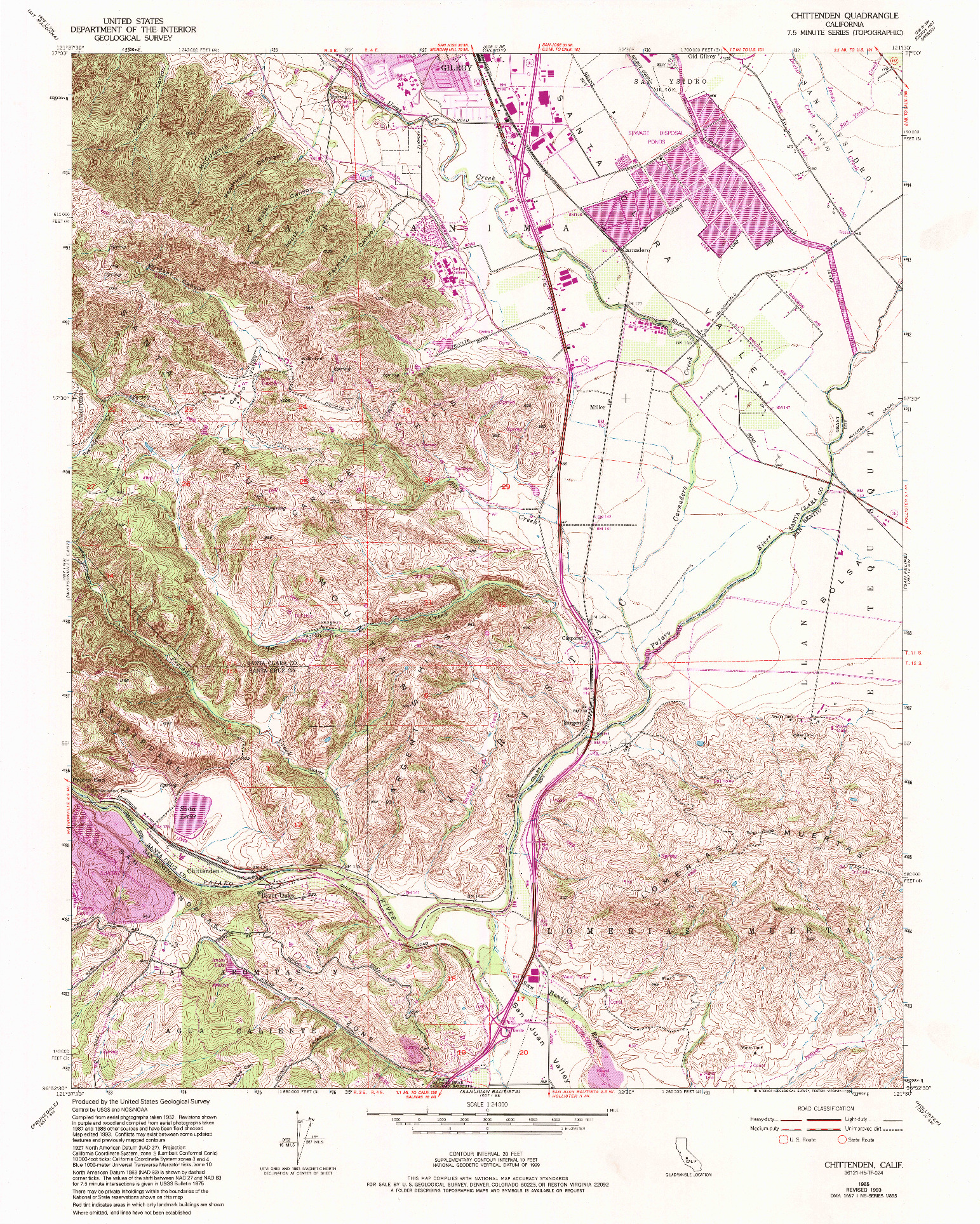 USGS 1:24000-SCALE QUADRANGLE FOR CHITTENDEN, CA 1955