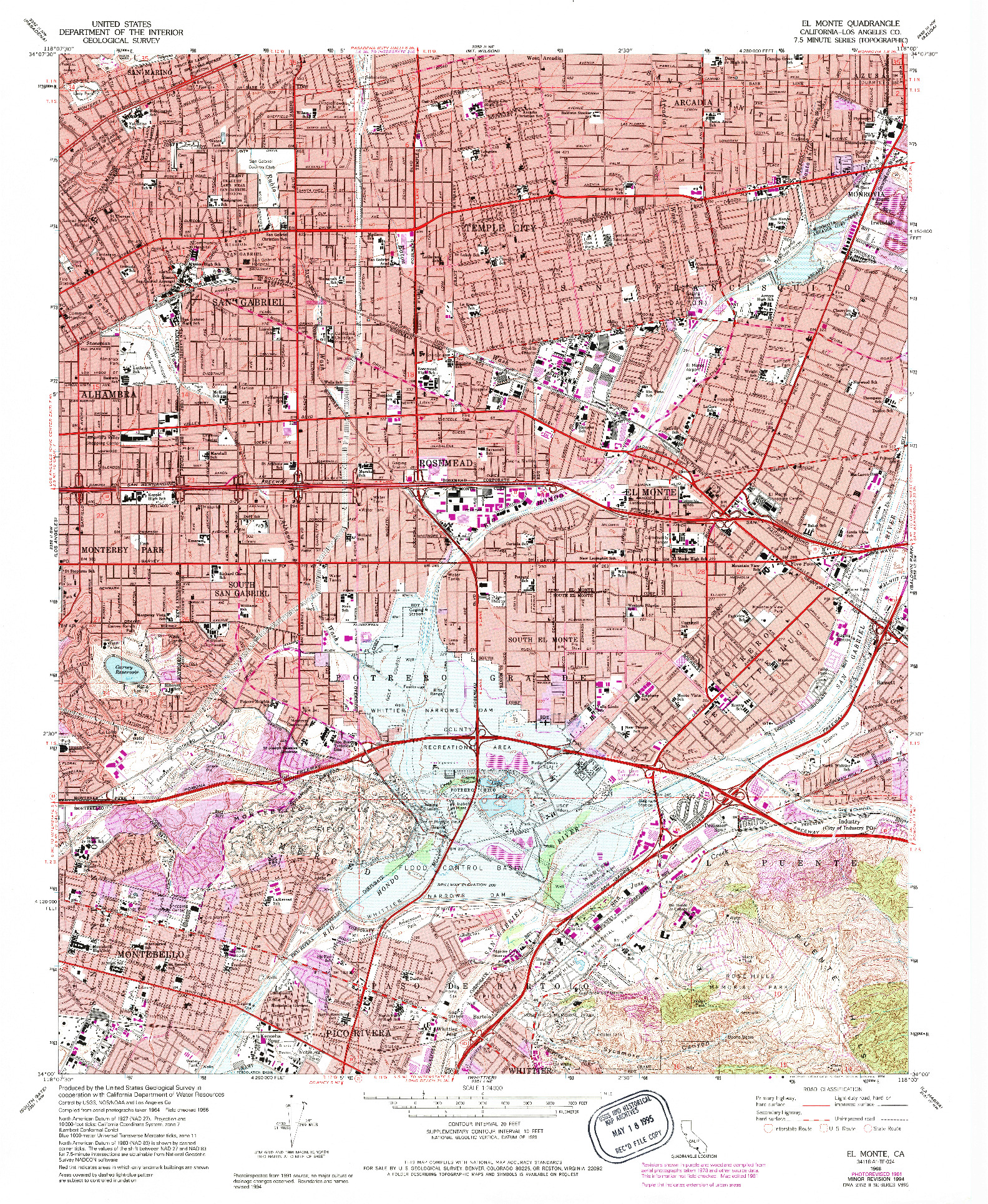 USGS 1:24000-SCALE QUADRANGLE FOR EL MONTE, CA 1966