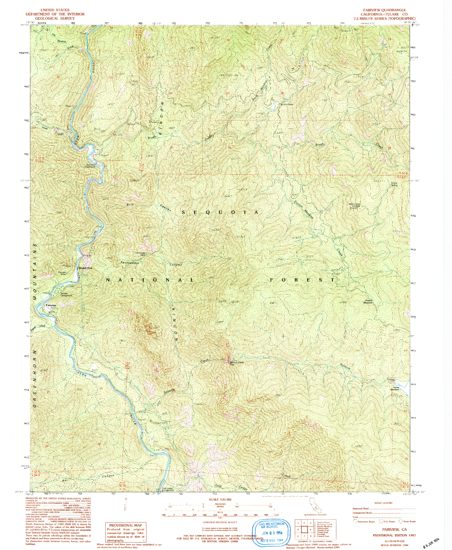 USGS 1:24000-SCALE QUADRANGLE FOR FAIRVIEW, CA 1987